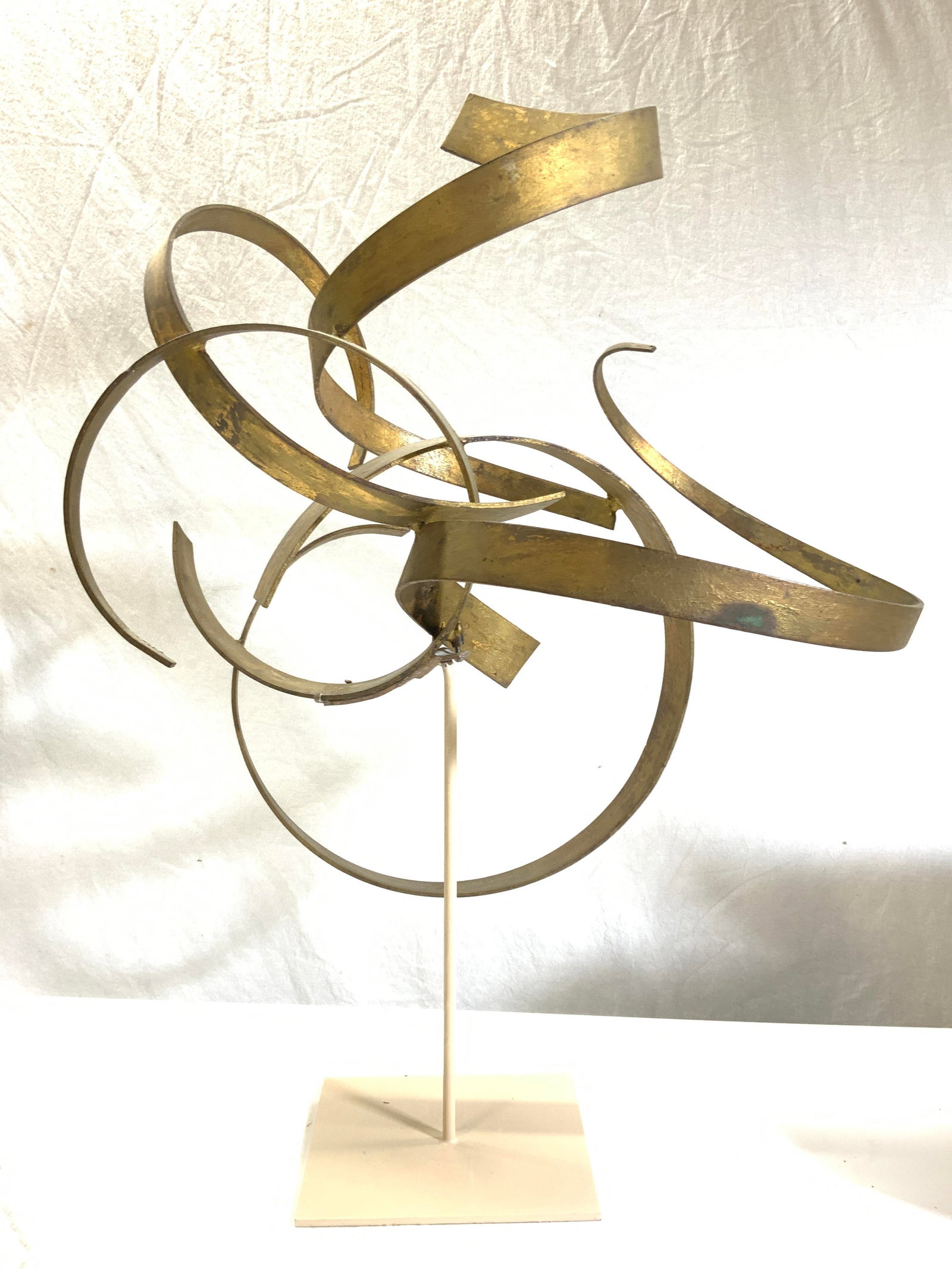 MCM Modernist Gilt Iron Sculpture, 28 in. (1 of 8)