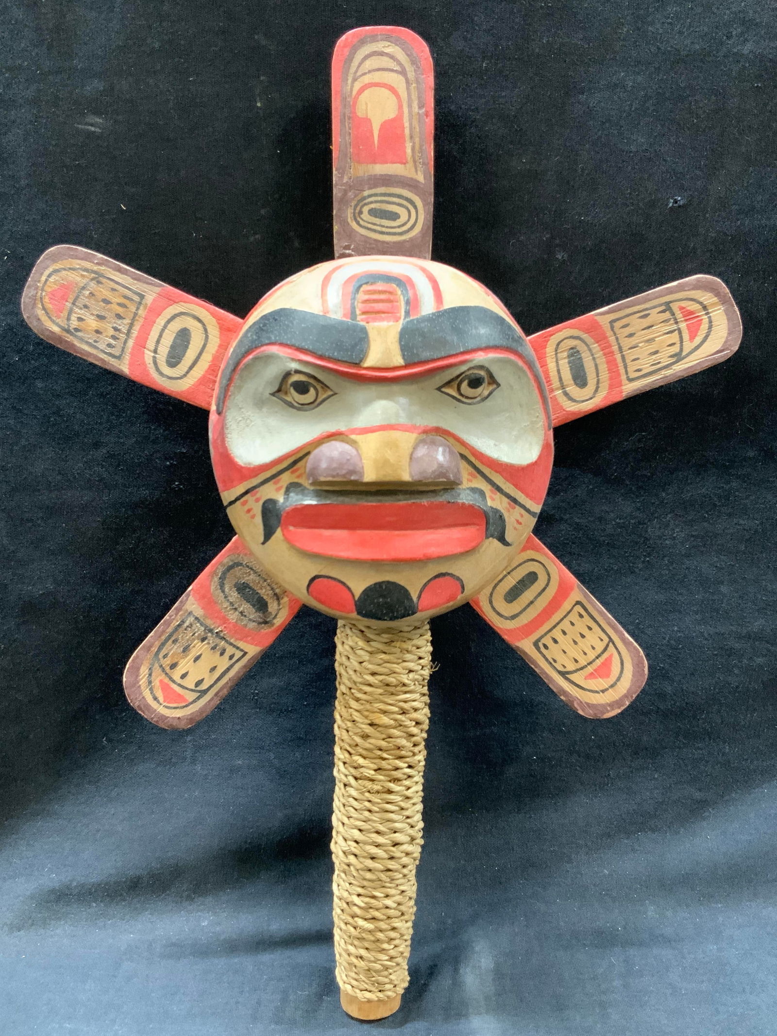 Hand Crafted Coconut & Wooden Sun Dace Rattle 13in (1 of 7)