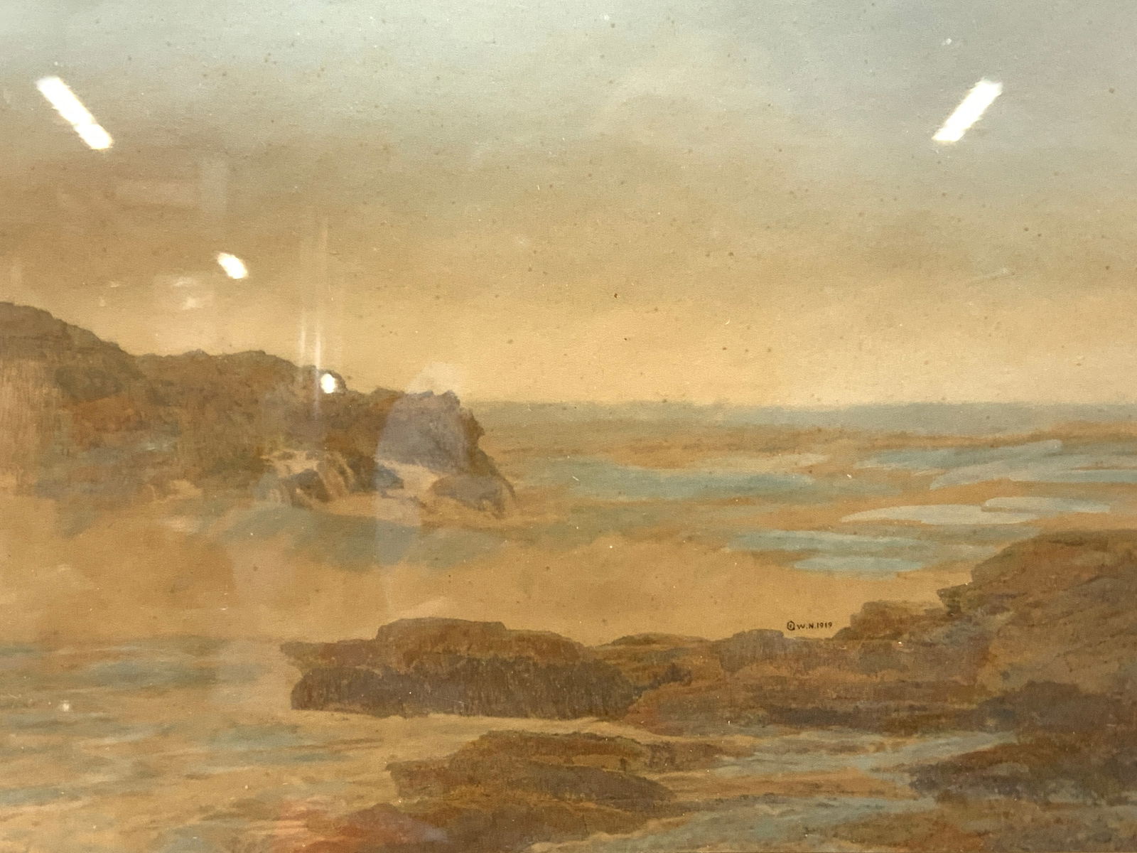 Wallace Nutting Seascape Tinted Lithograph, 1919 (1 of 8)