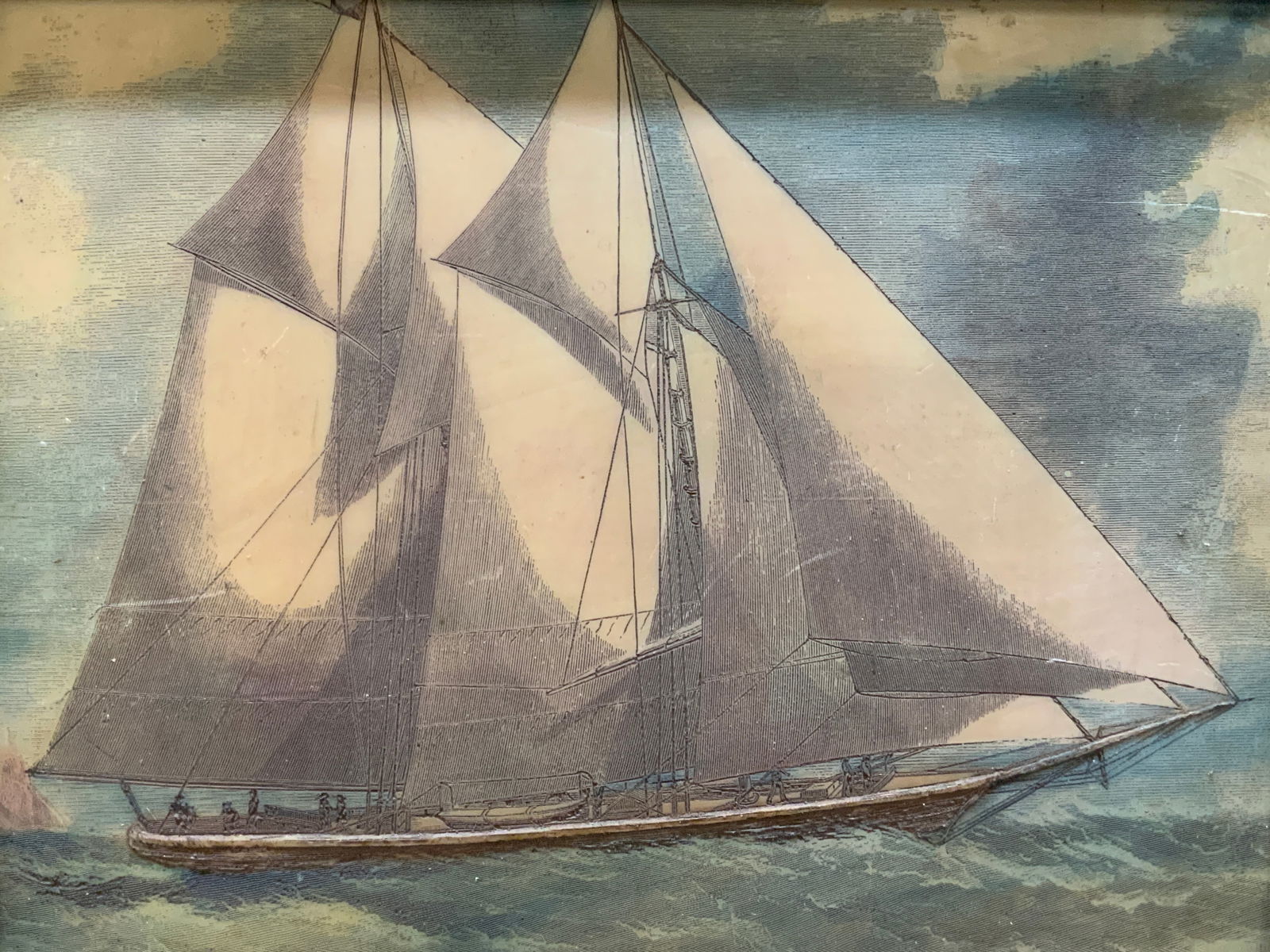 Vtg Clipper Ship Plate Etching (1 of 7)