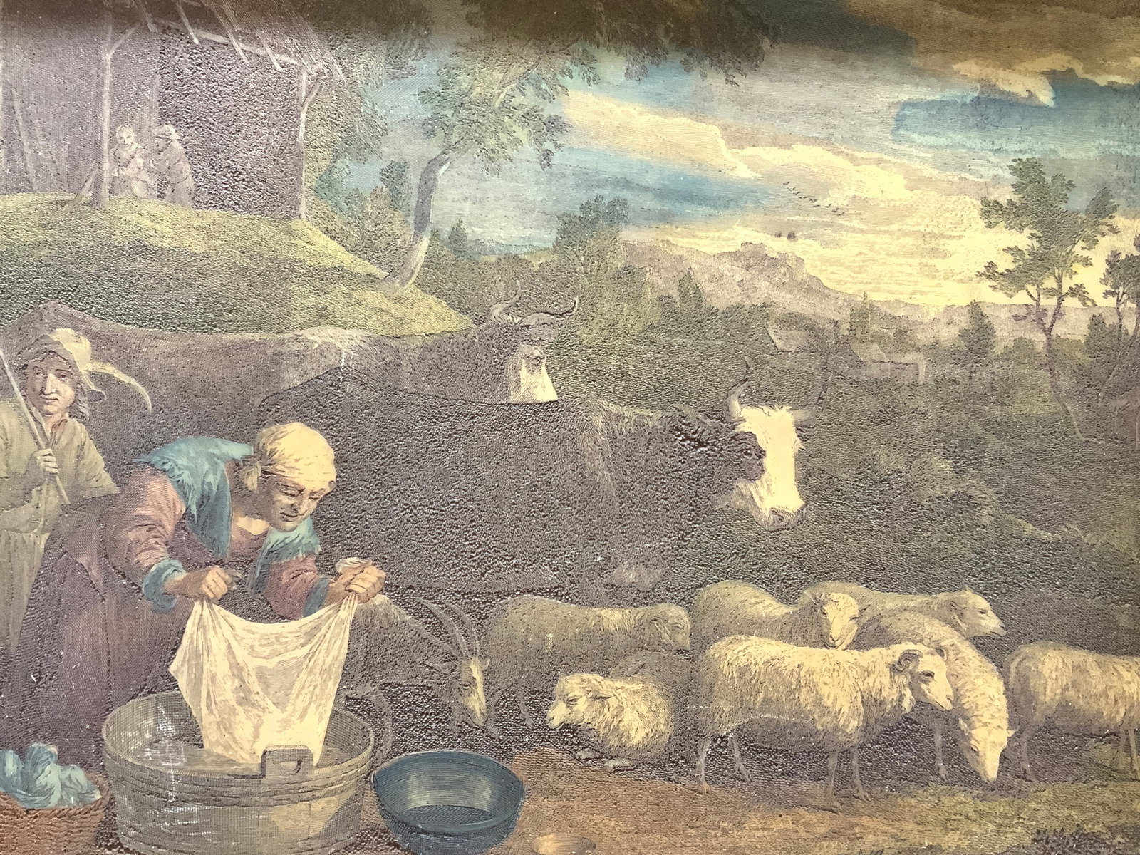 Carved Hard Composite Vtg Famer Etched Plate (1 of 7)