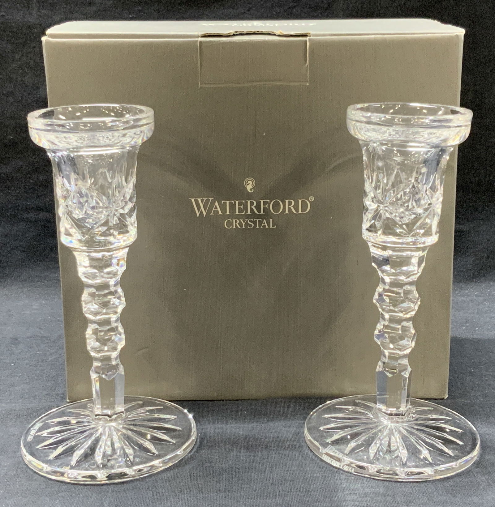 Pr Waterford Cut Crystal Candle Sticks NIB (1 of 7)