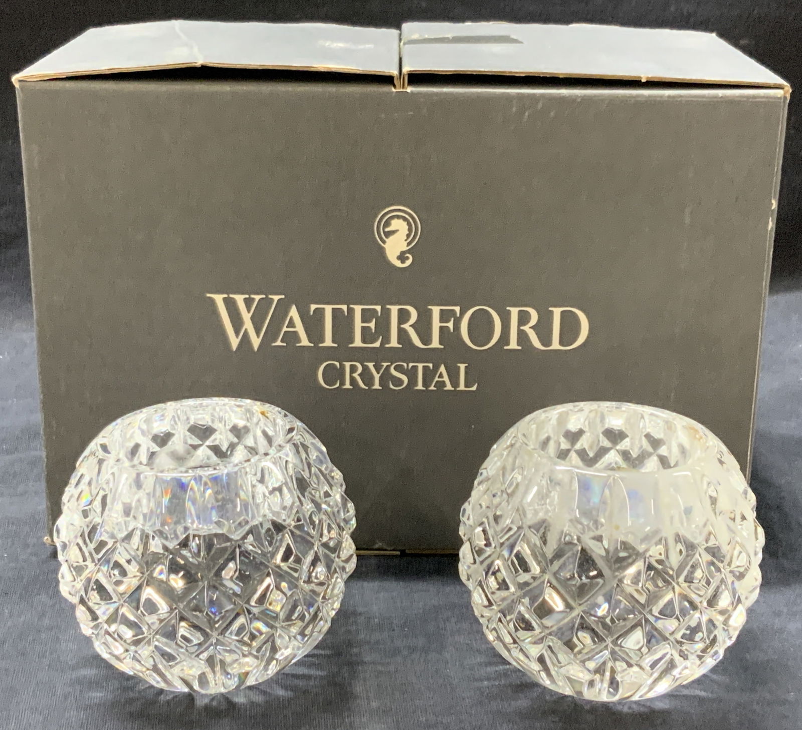 Pr Waterford Crystal Candle Holder, Org. Box (1 of 7)