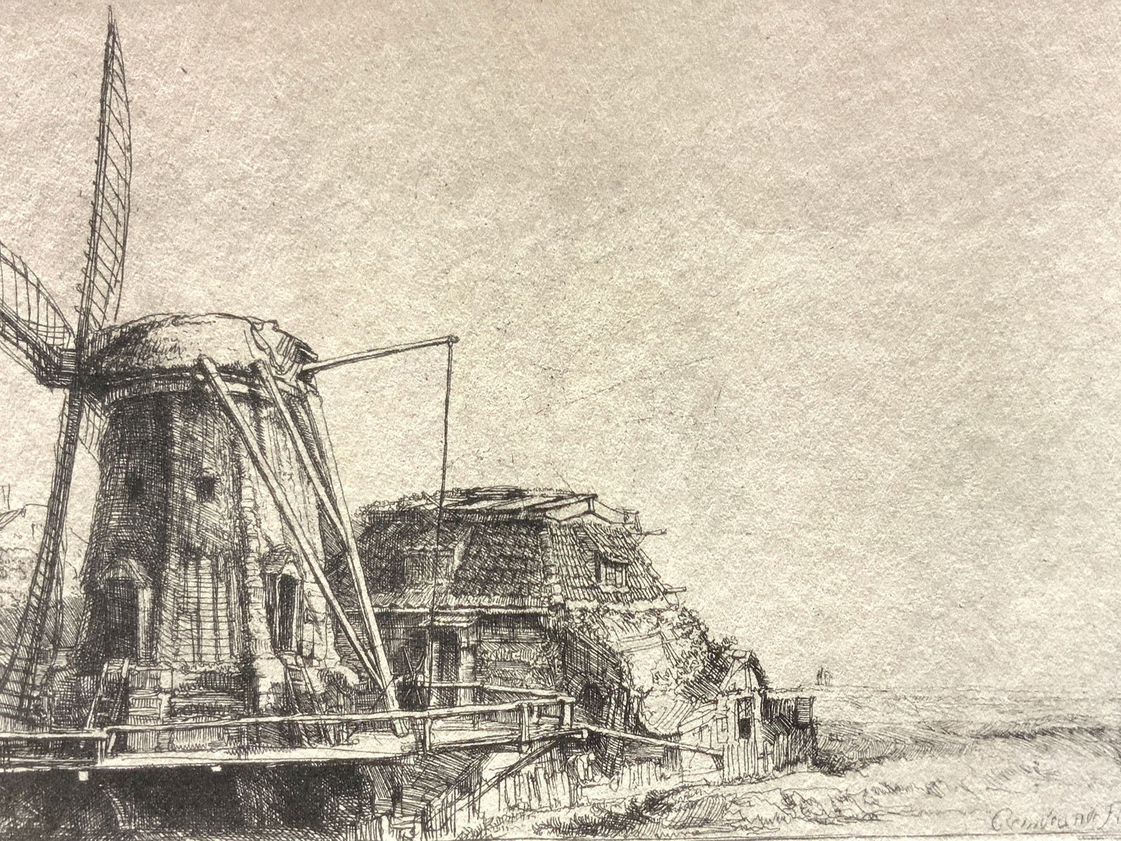 Rembrandt Windmill 1641 Etching On Paper (1 of 8)