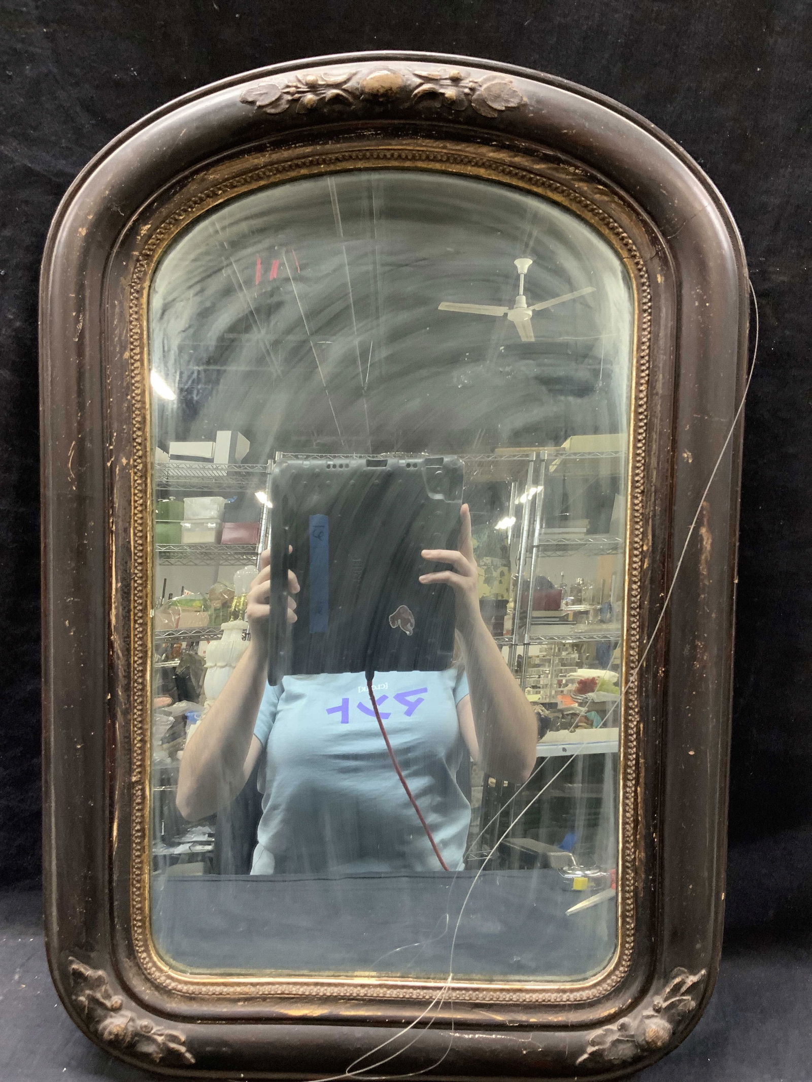 Vtg Carved Wooden Wall Mirror (1 of 7)