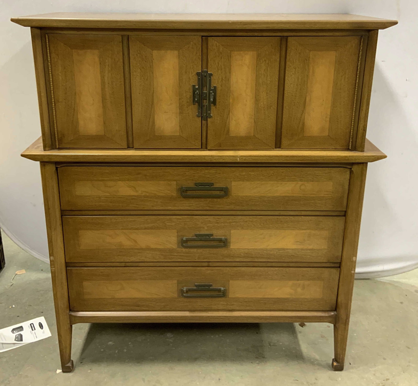White Furniture Co MCM Walnut Highboy Dresser (1 of 9)