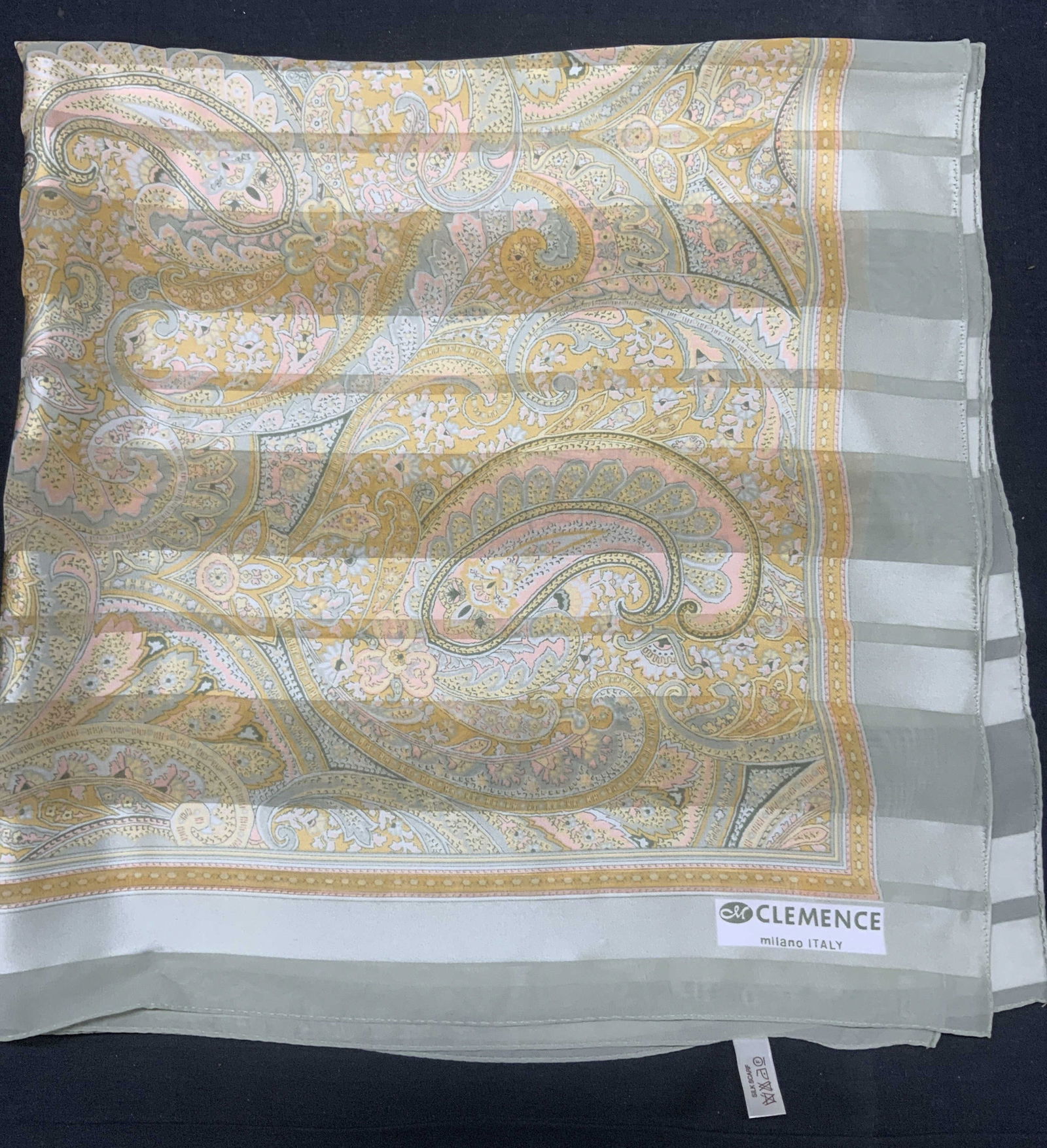 CLEMENCE Milano Silk Paisley Square Scarf, Italy (1 of 7)