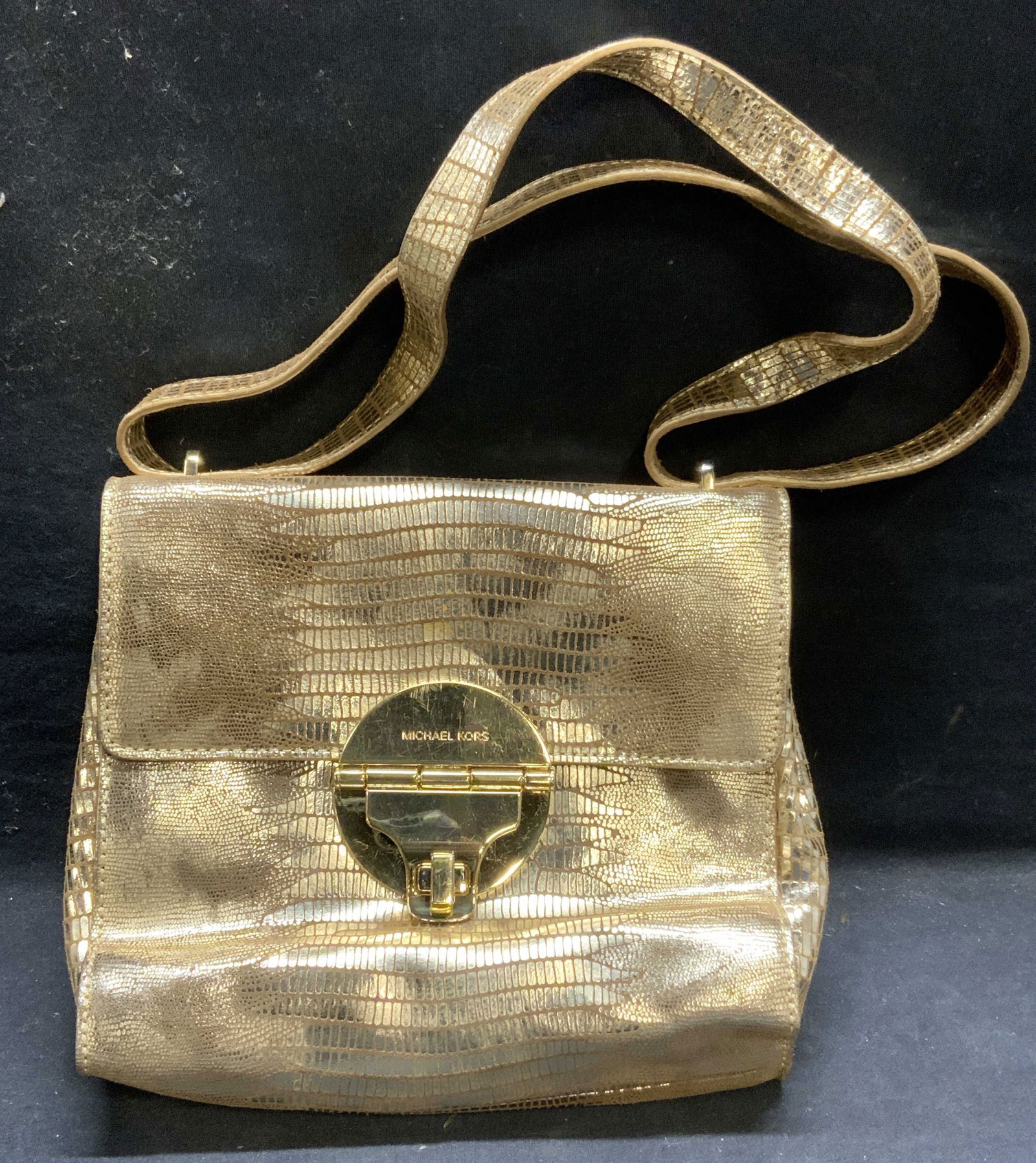 Michael KORS Metallic Gold Tone Handbag (1 of 6)