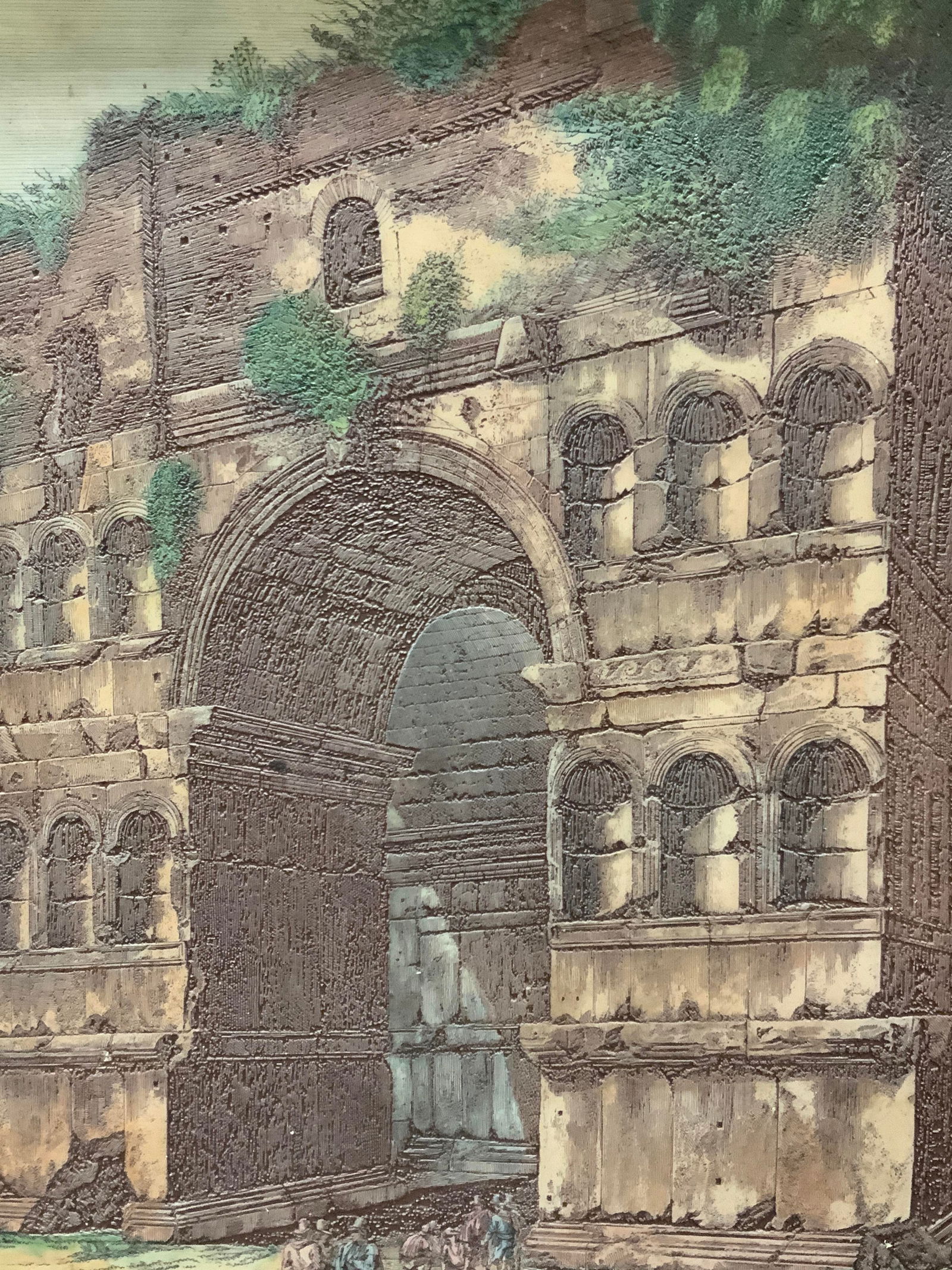 Vtg Carved Arch Of Janus Etched Plate (1 of 8)