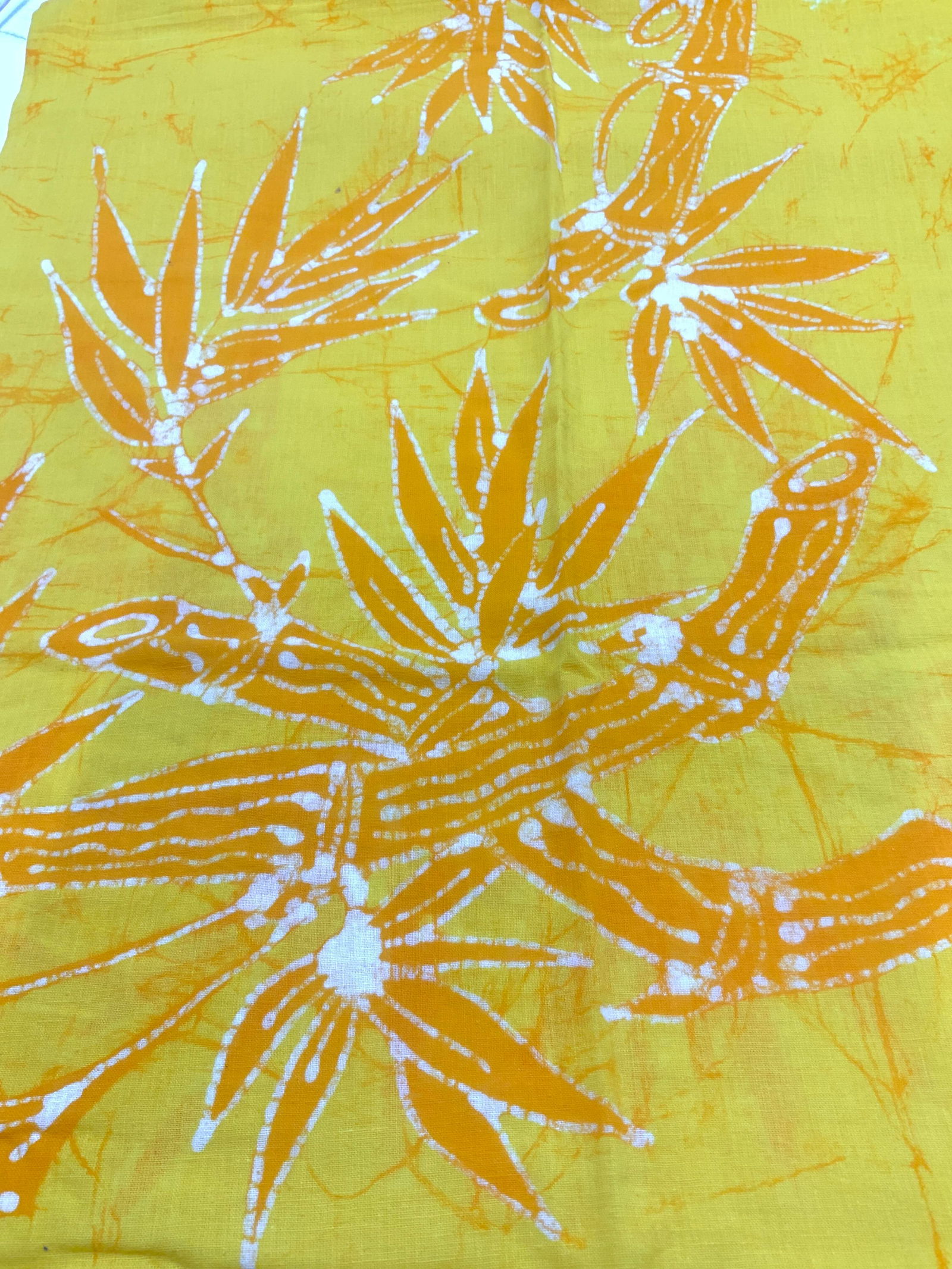 Bright Yellow & Orange Batik Bamboo Motif Sarong (1 of 8)