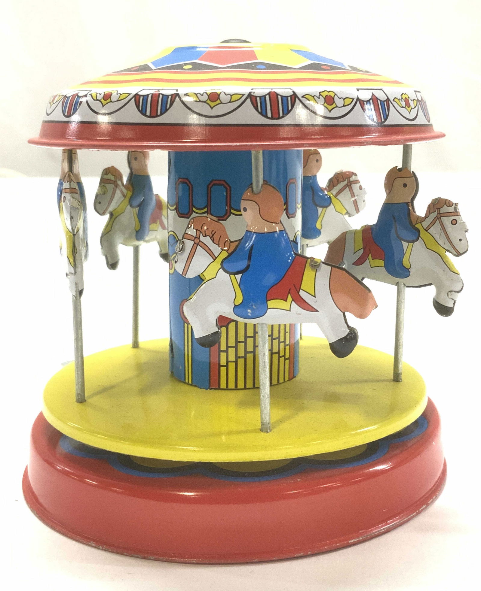 Collectible Toleware Merry Go Round Mechanical Toy (1 of 6)