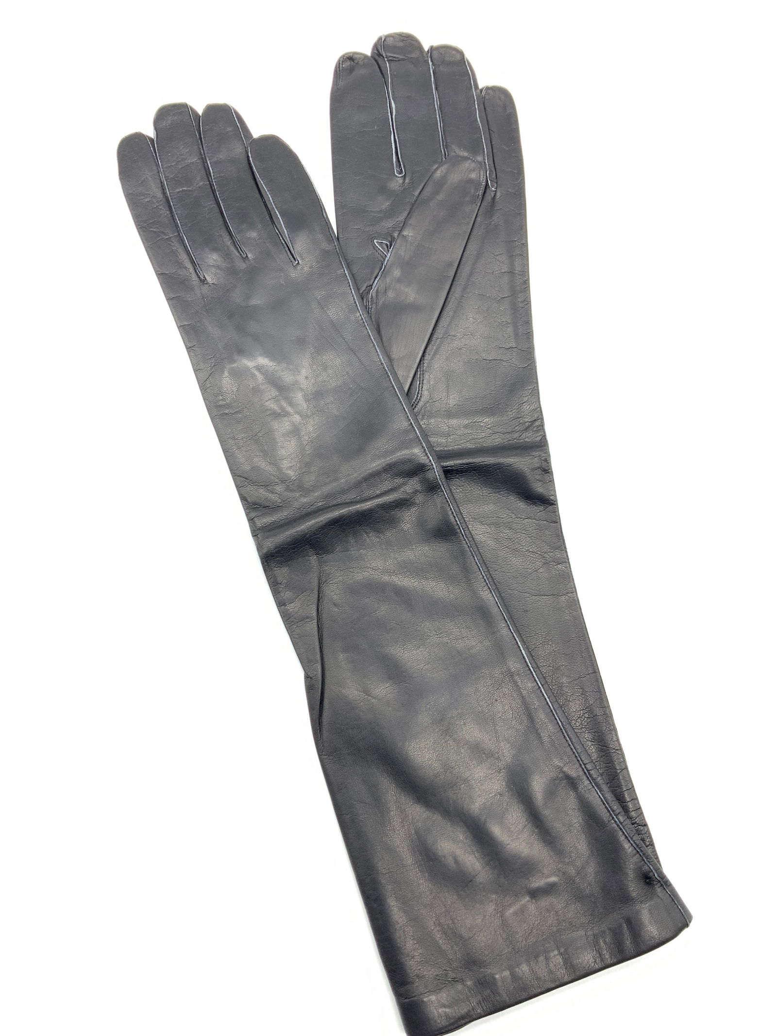 Pair Pure Silk Leather Gloves, Italy (1 of 7)
