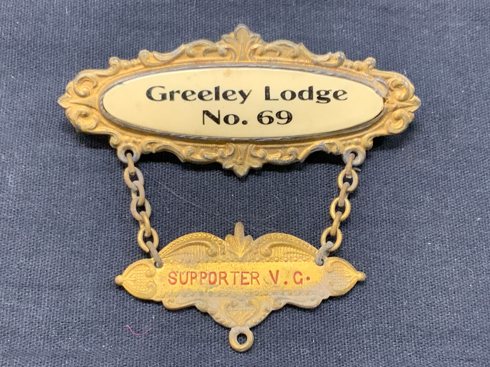 Vtg Greeley Lodge Supporter Brass Badge (1 of 6)