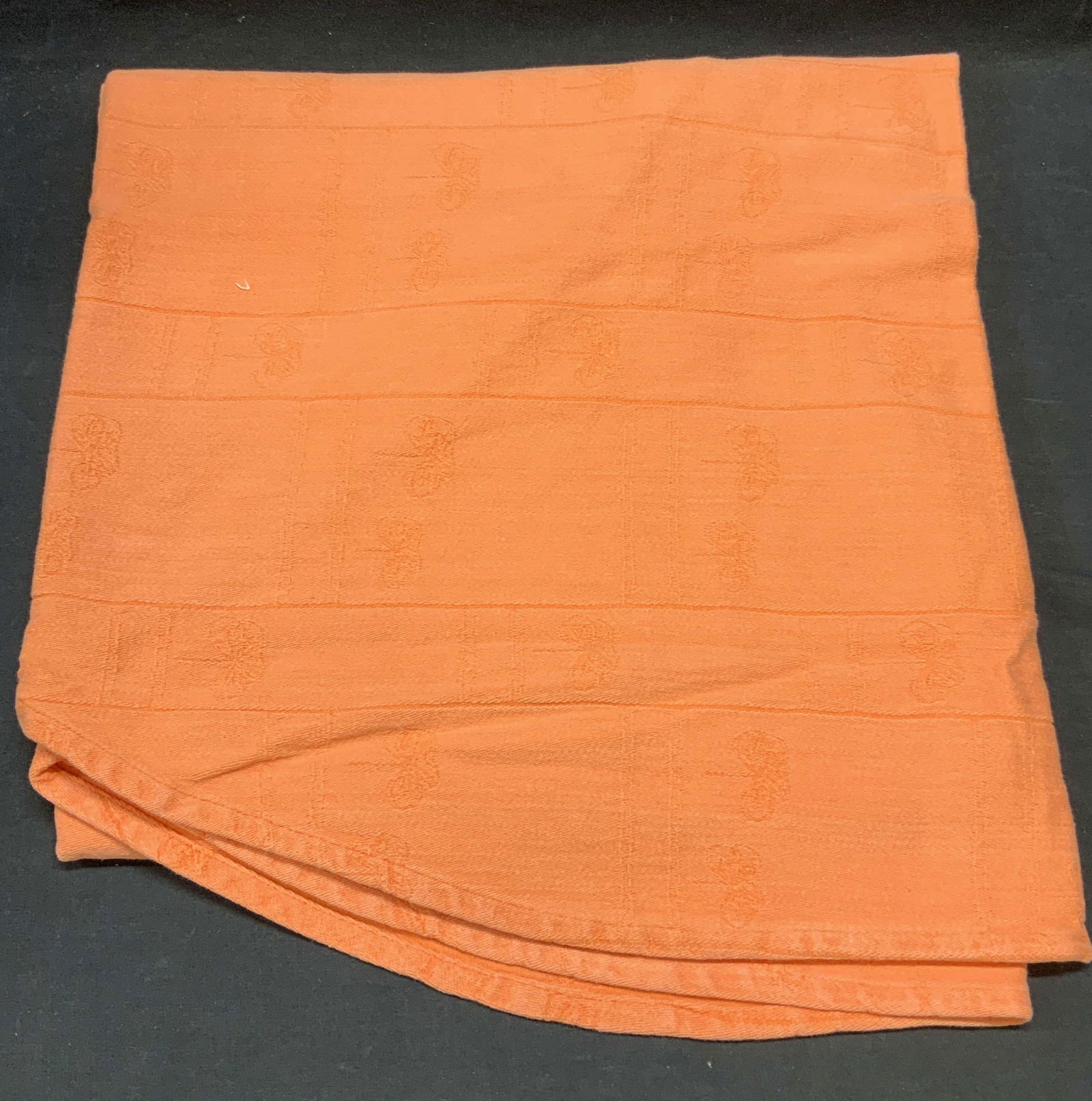 Vintage Orange Cotton Round Tablecloth (1 of 6)