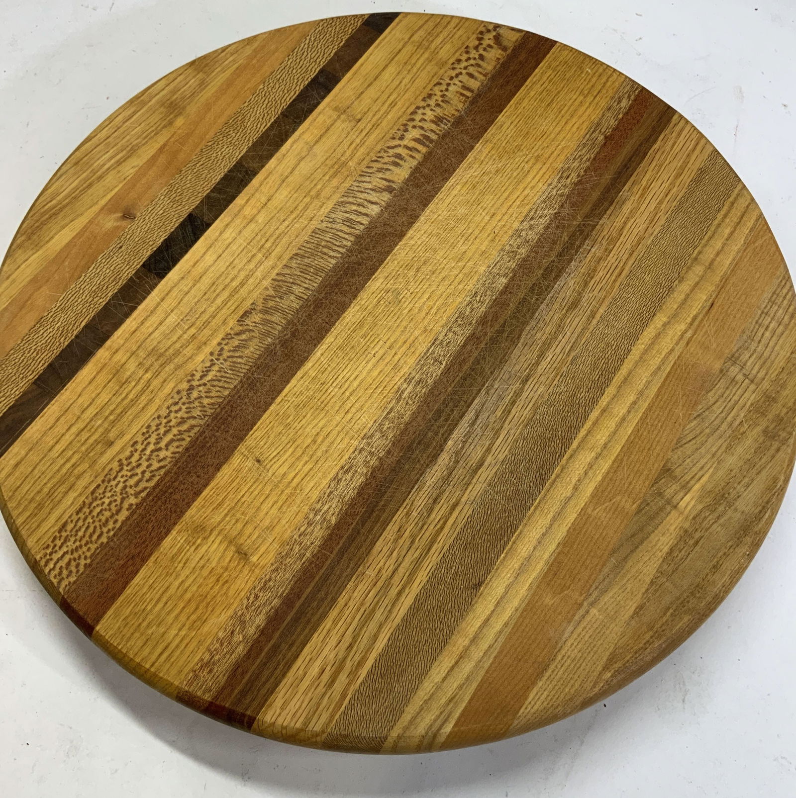 Mixed Wood Butcher Block Lazy Susan (1 of 6)