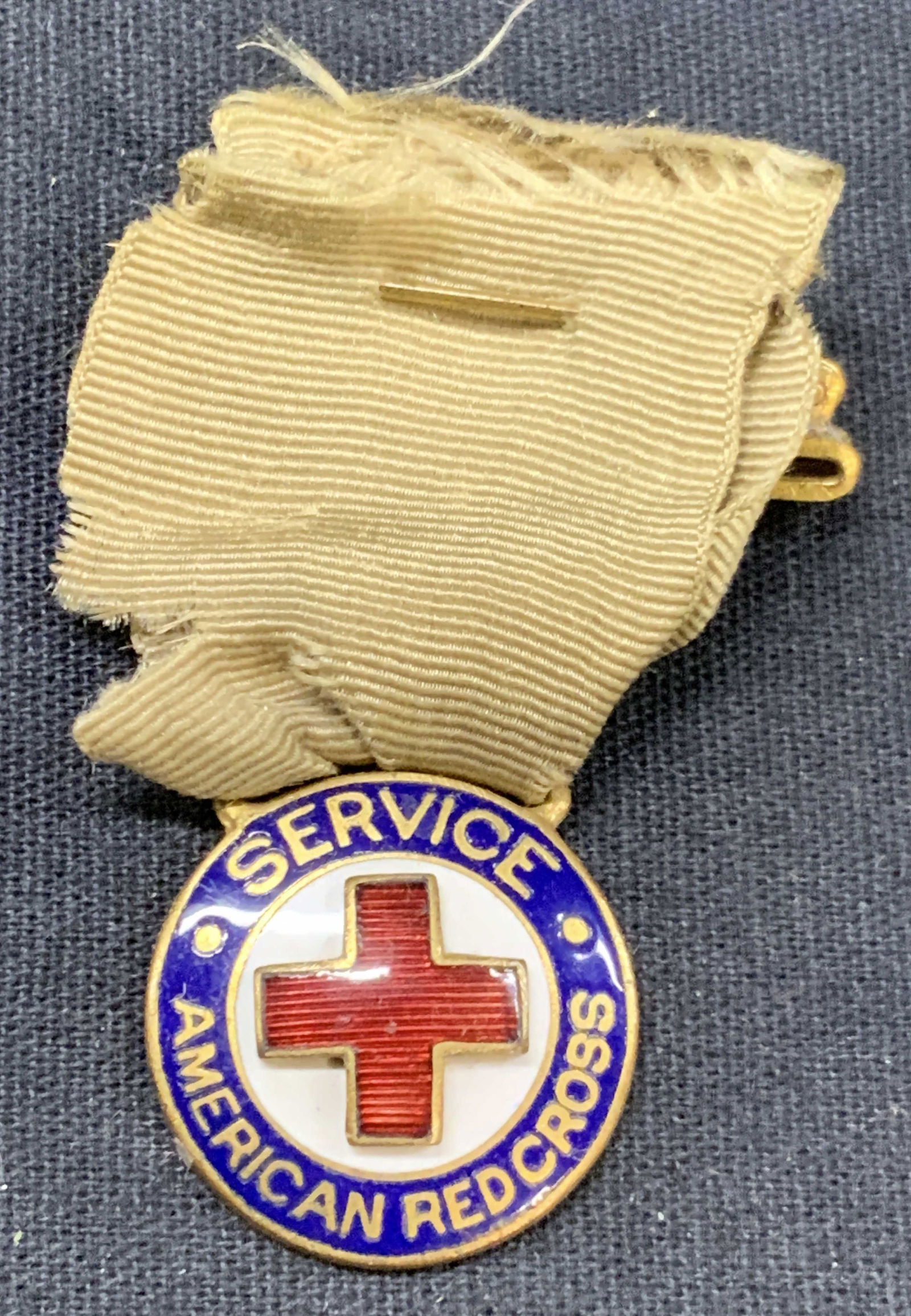 Vtg Brass & Enamel American Red Cross Pin (1 of 6)