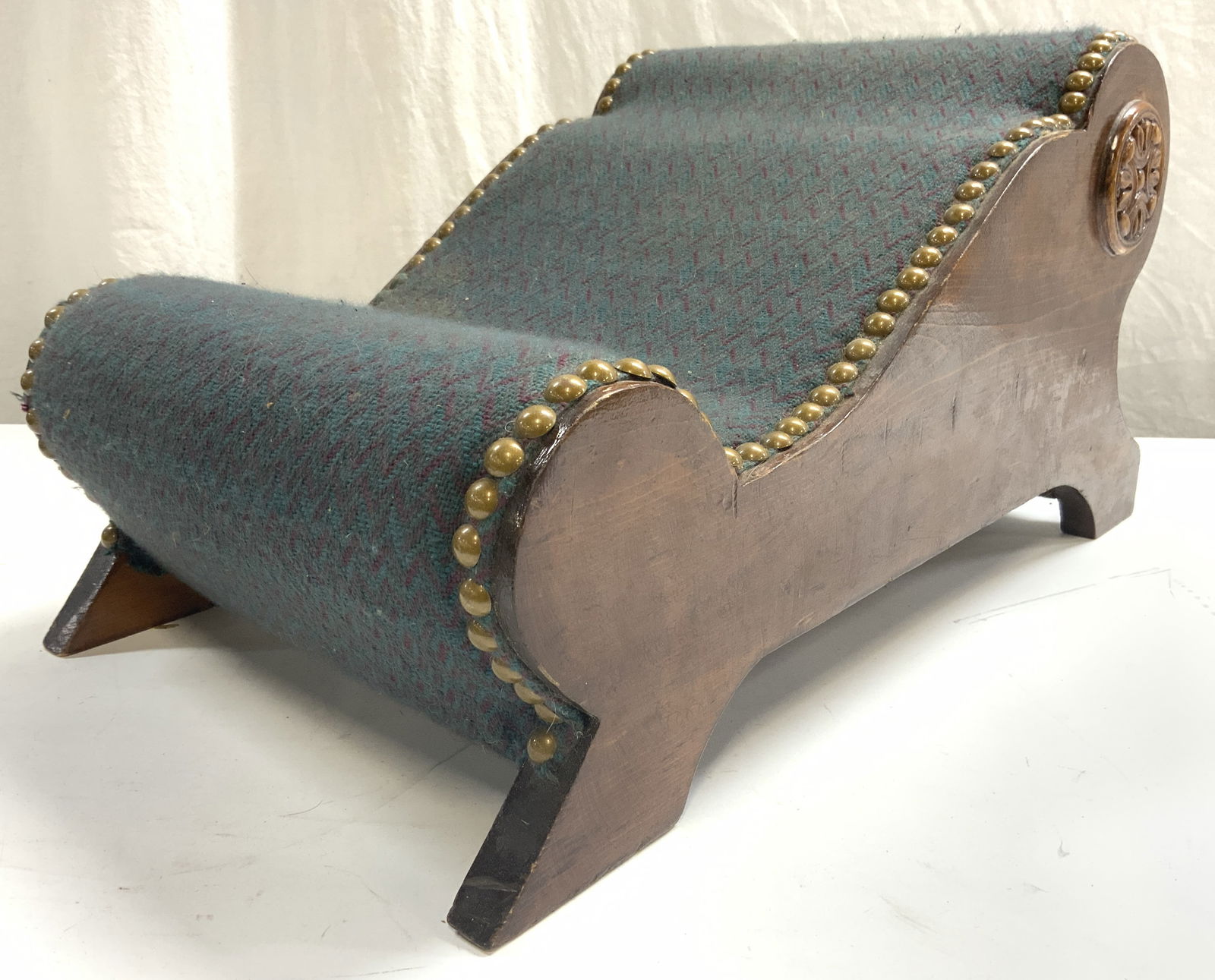 Antique Upholstered Wooden Victorian Footstool (1 of 8)