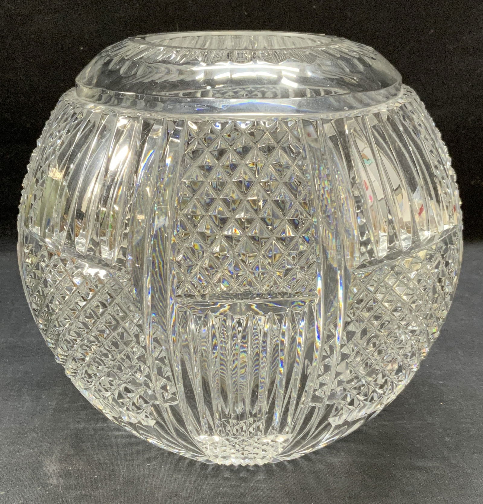 Vintage Heavy Cut Crystal Rose Bowl Vase (1 of 6)