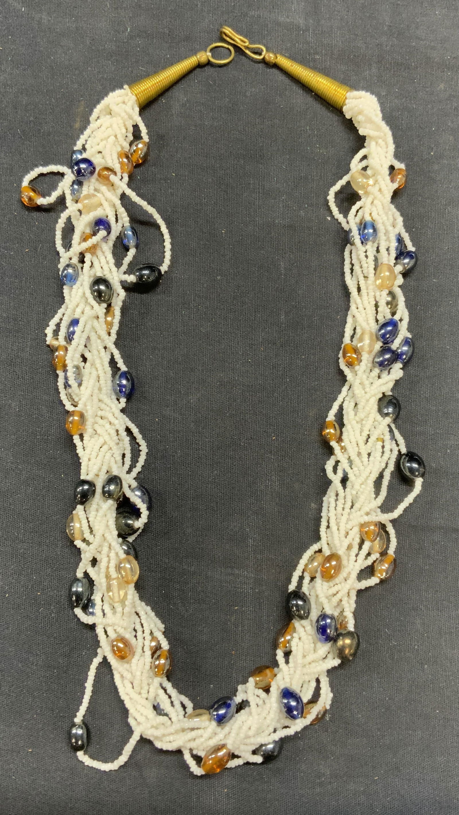 White Beaded Multi Strand Necklace (1 of 6)