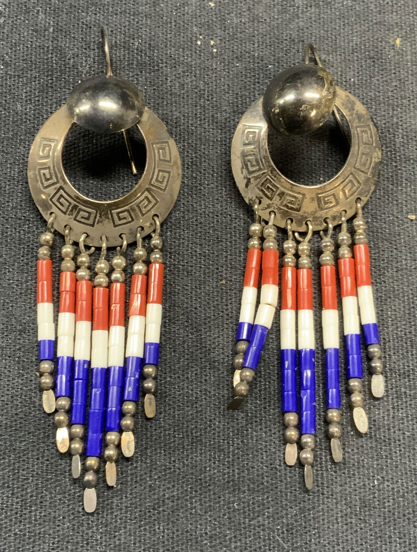 Vintage Sterling Silver Beaded Dangle Earrings (1 of 6)