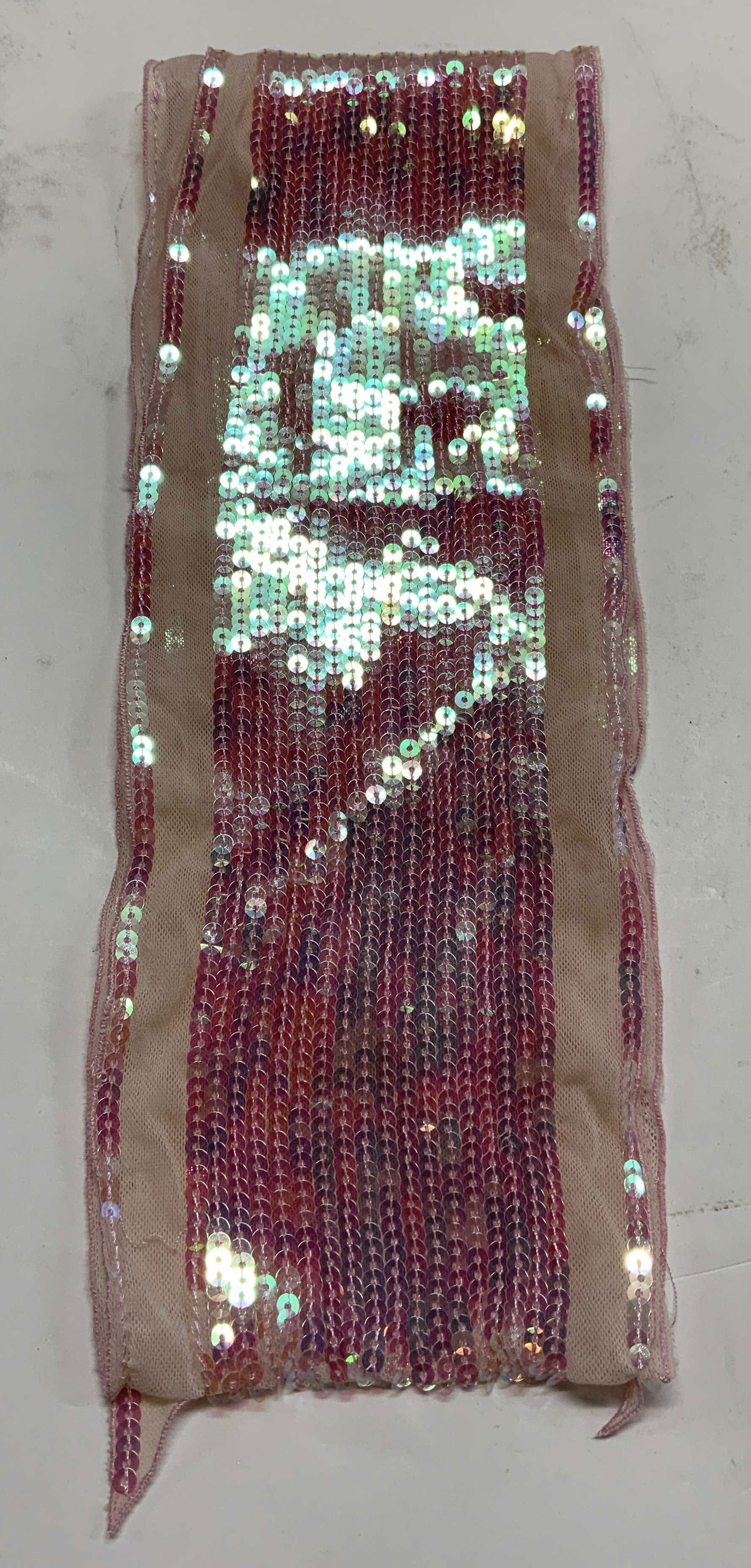Sheer Pink Sequin Stripe Scarf (1 of 6)