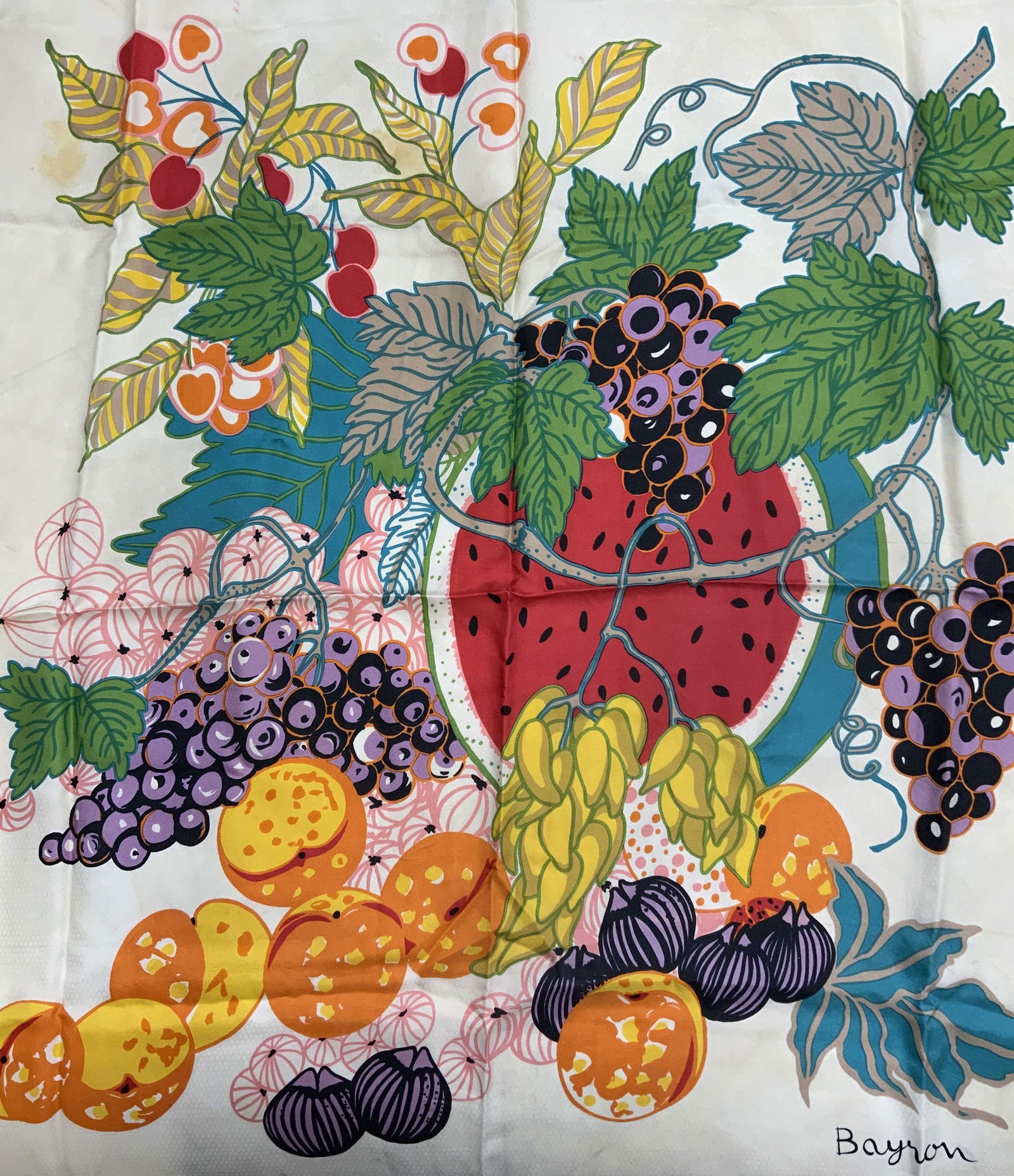 Bayron Black & Tan Fruit Silk Scarf (1 of 7)