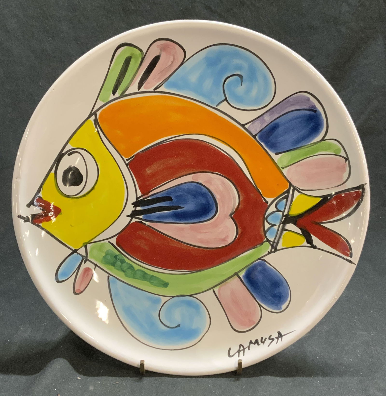 LaMusa Ceramic Fish Plate, Italy, Saks Fifth Ave (1 of 6)