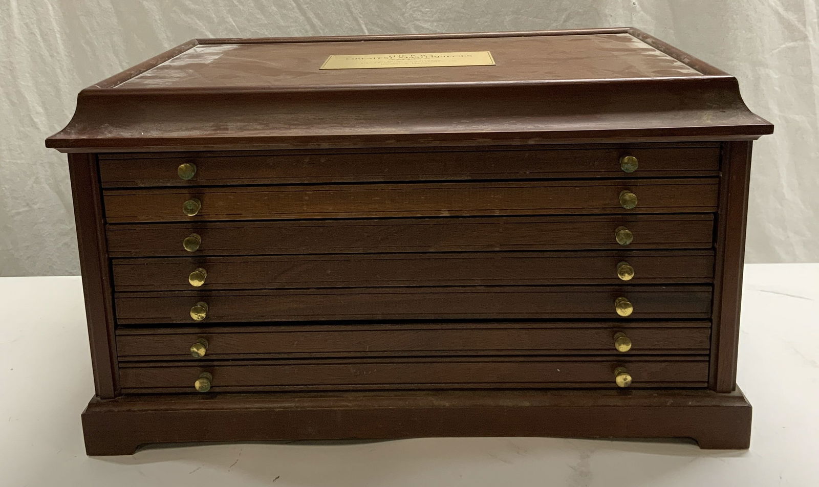 7 Drawer Wood Chest Coin Cabinet (1 of 9)