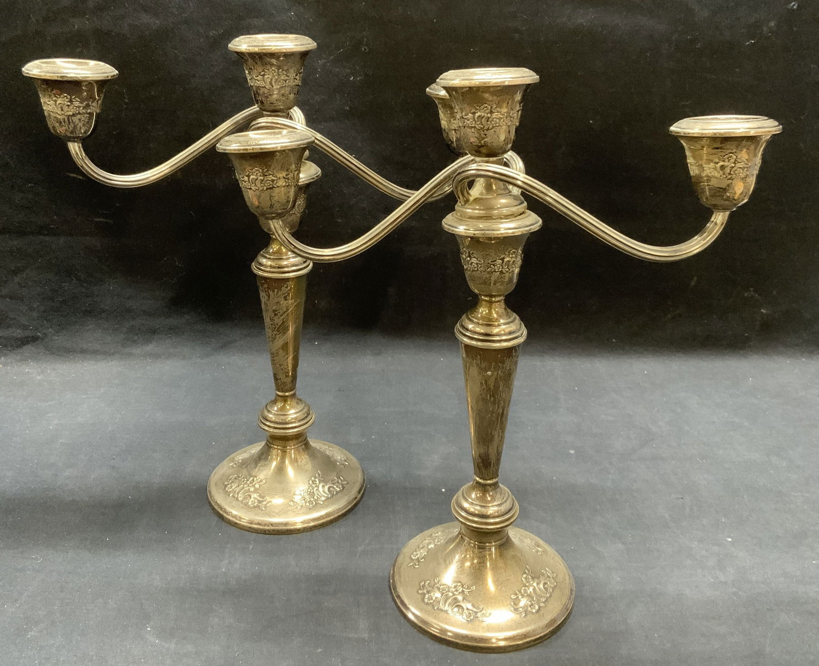 Pr Vintage GORHAM Sterling Silver Candle Holders (1 of 12)