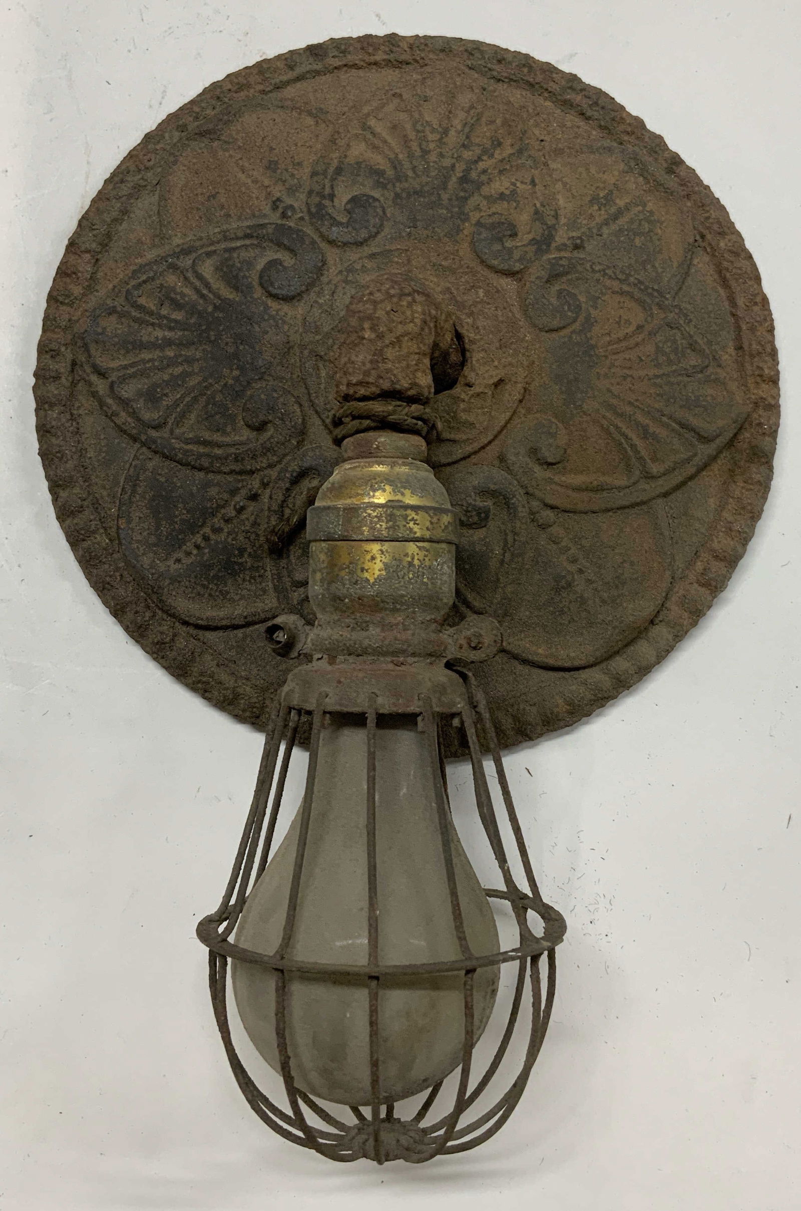 Antique Cast Iron Flower Light Fixture (1 of 6)