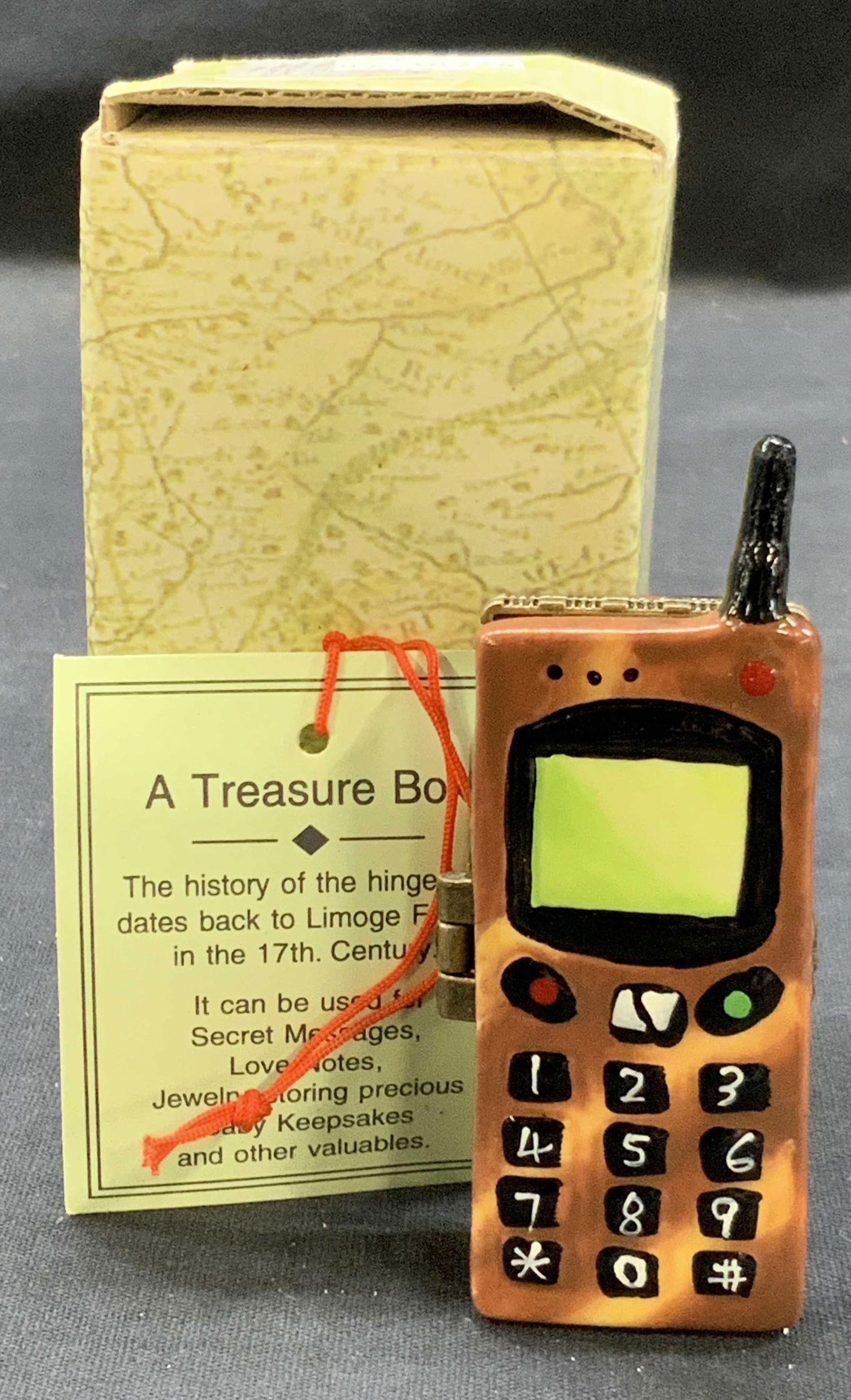 NIB Ceramic Cell Phone Ceramic Trinket Box (1 of 6)