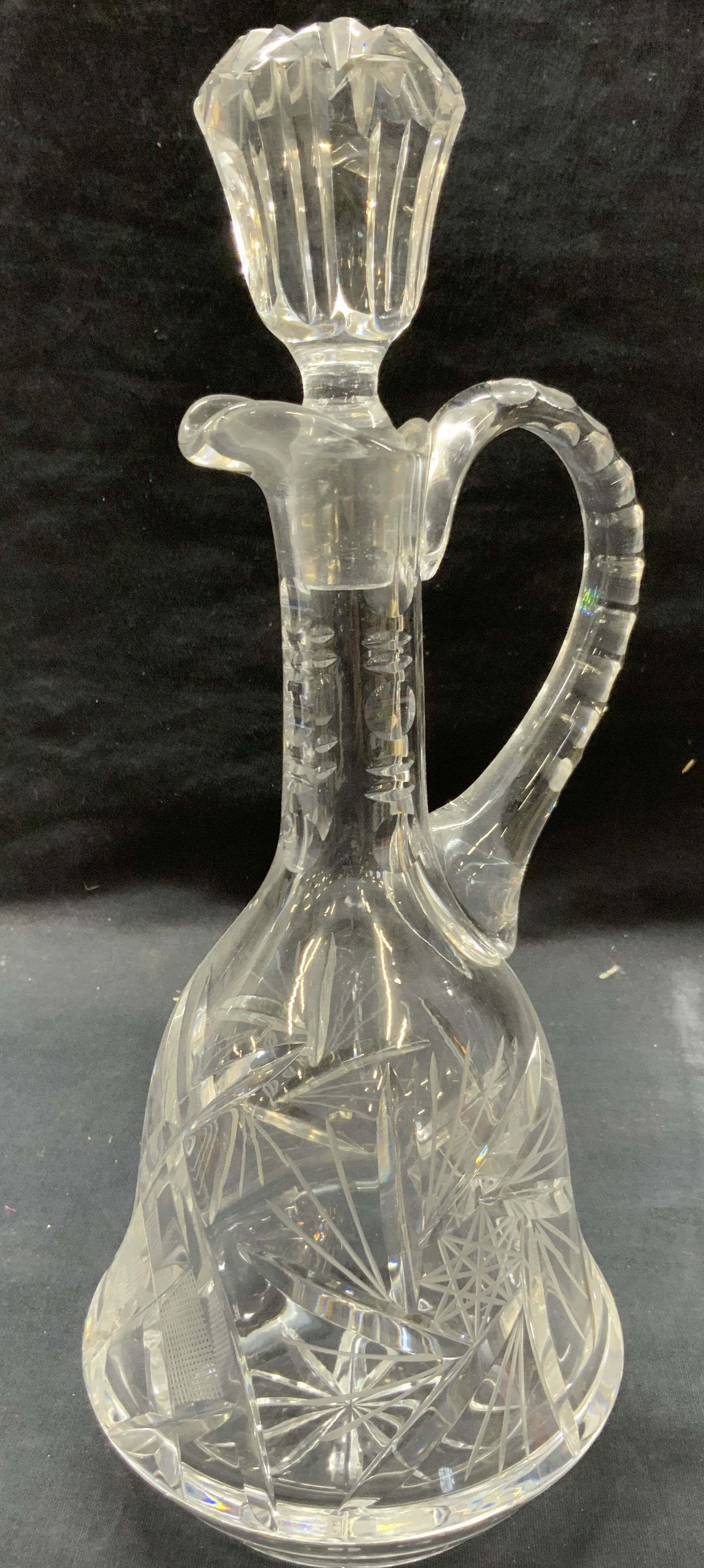 Vtg Star Burst Cut Crystal Decanter (1 of 9)