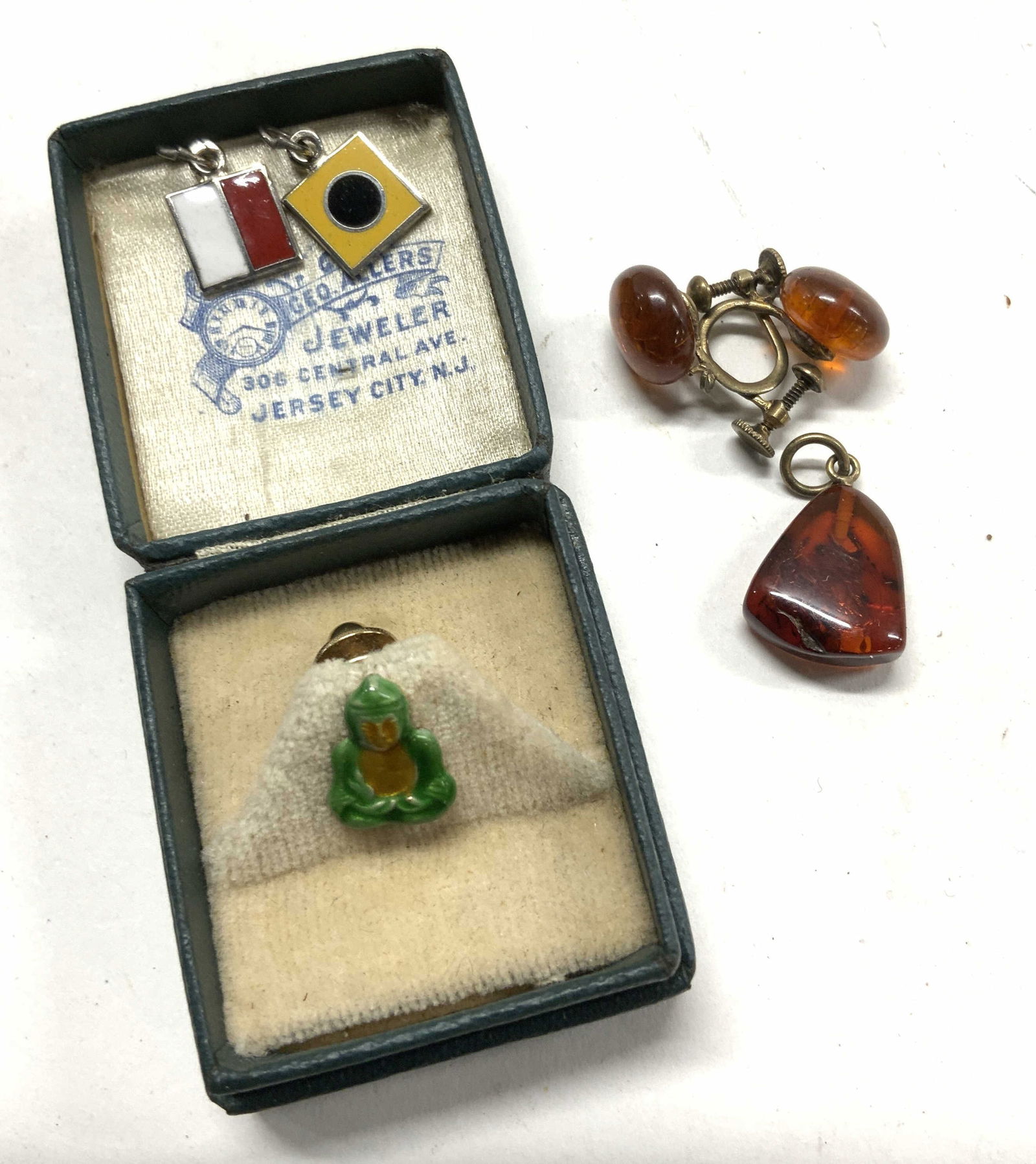 6 Jewelry, 14K gold Buddha Pin, Sterling & Amber (1 of 7)