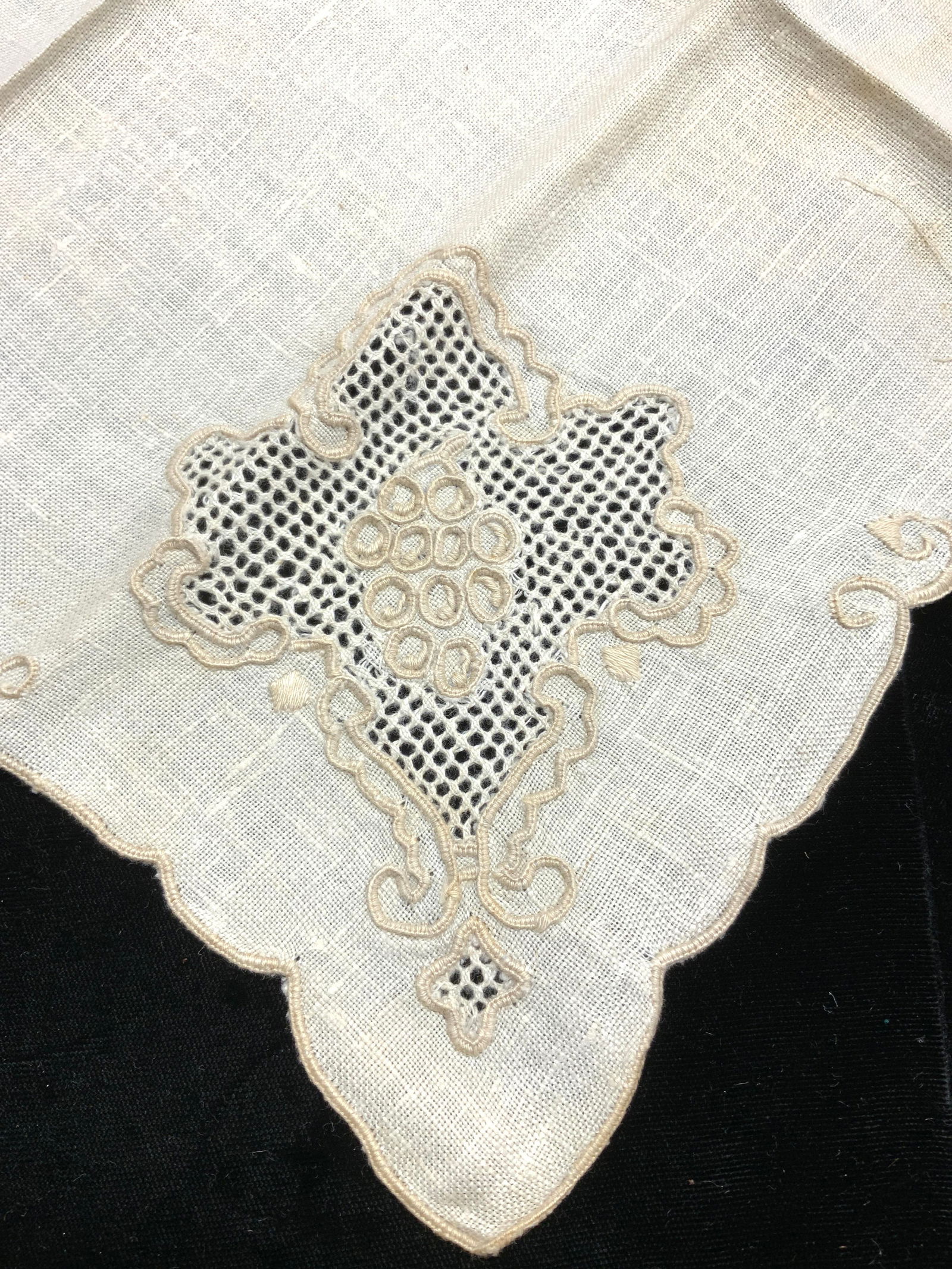 Vintage Beige Linen Napkin Set 12 (1 of 7)