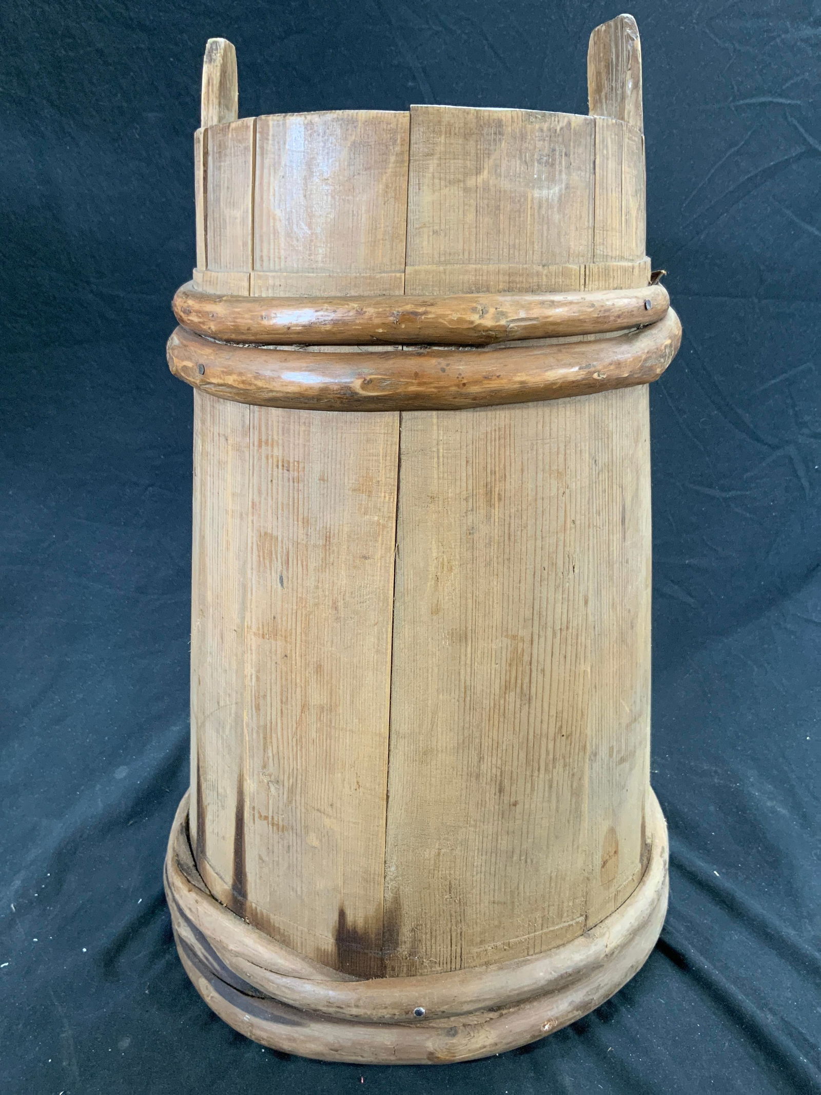 19th C Primitive Wooden Barrel Vessel (1 of 7)