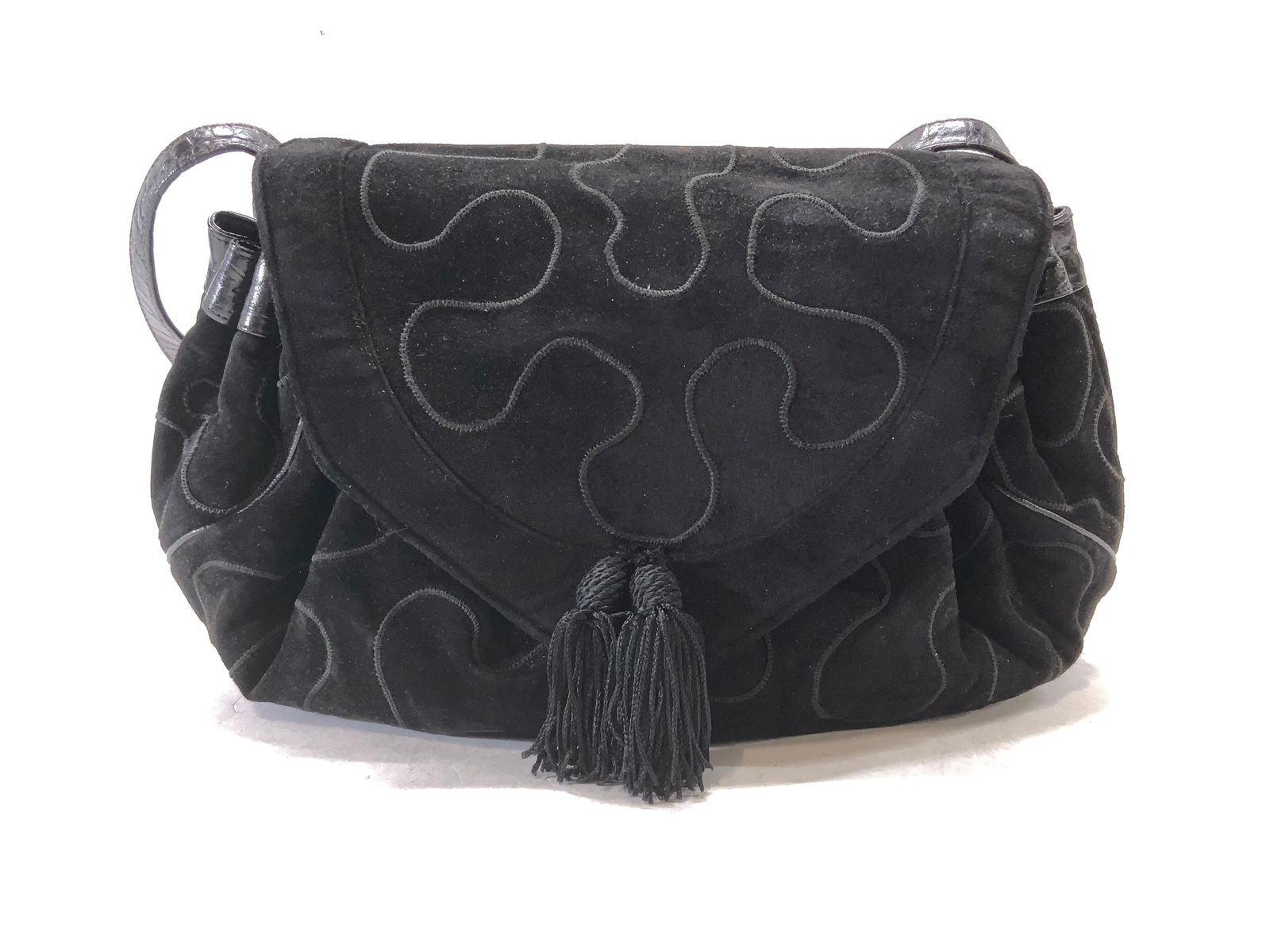 SHARIF USA Black Suede & Leather Pocketbook (1 of 9)