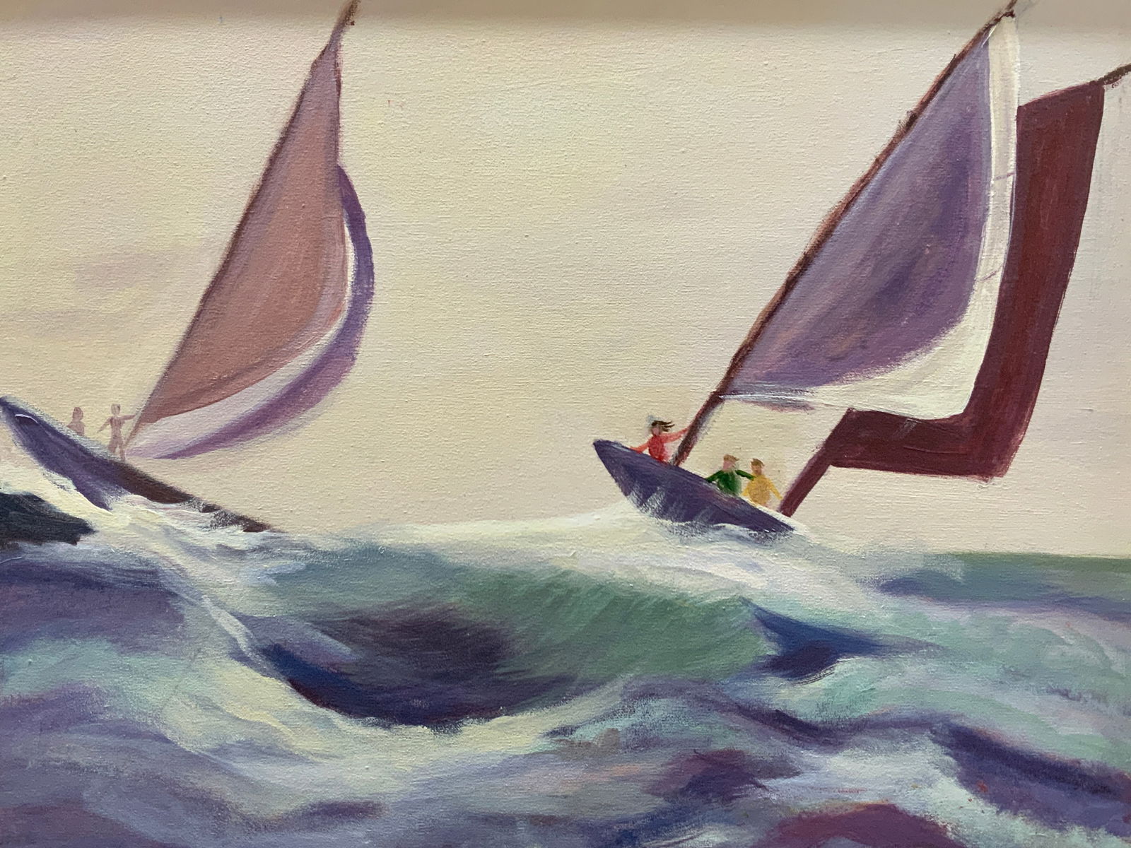 Sgd Sail Boats Oil Painting (1 of 9)