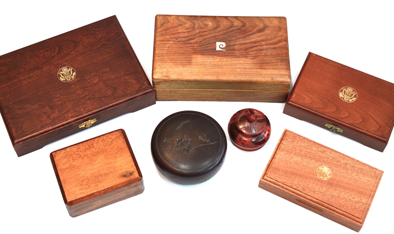 Wood Storage Boxes and Decorative Wood Bowls 7 Pcs (1 of 6)