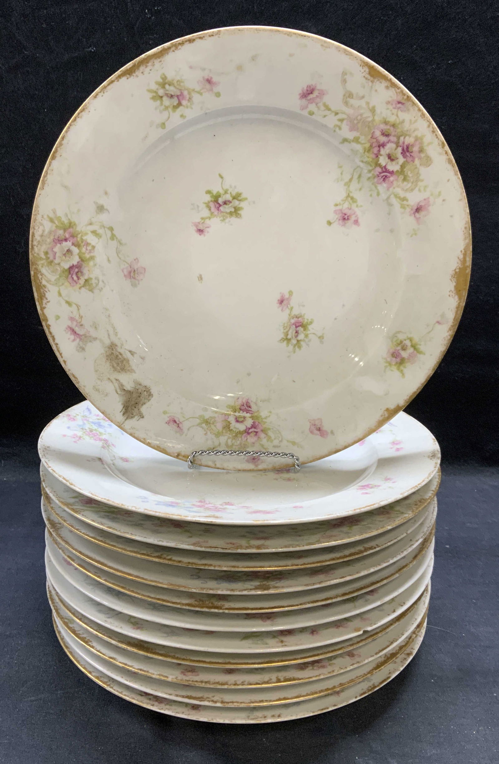 Set 12 HAVILAND Limoges Porcelain Floral Plates (1 of 6)