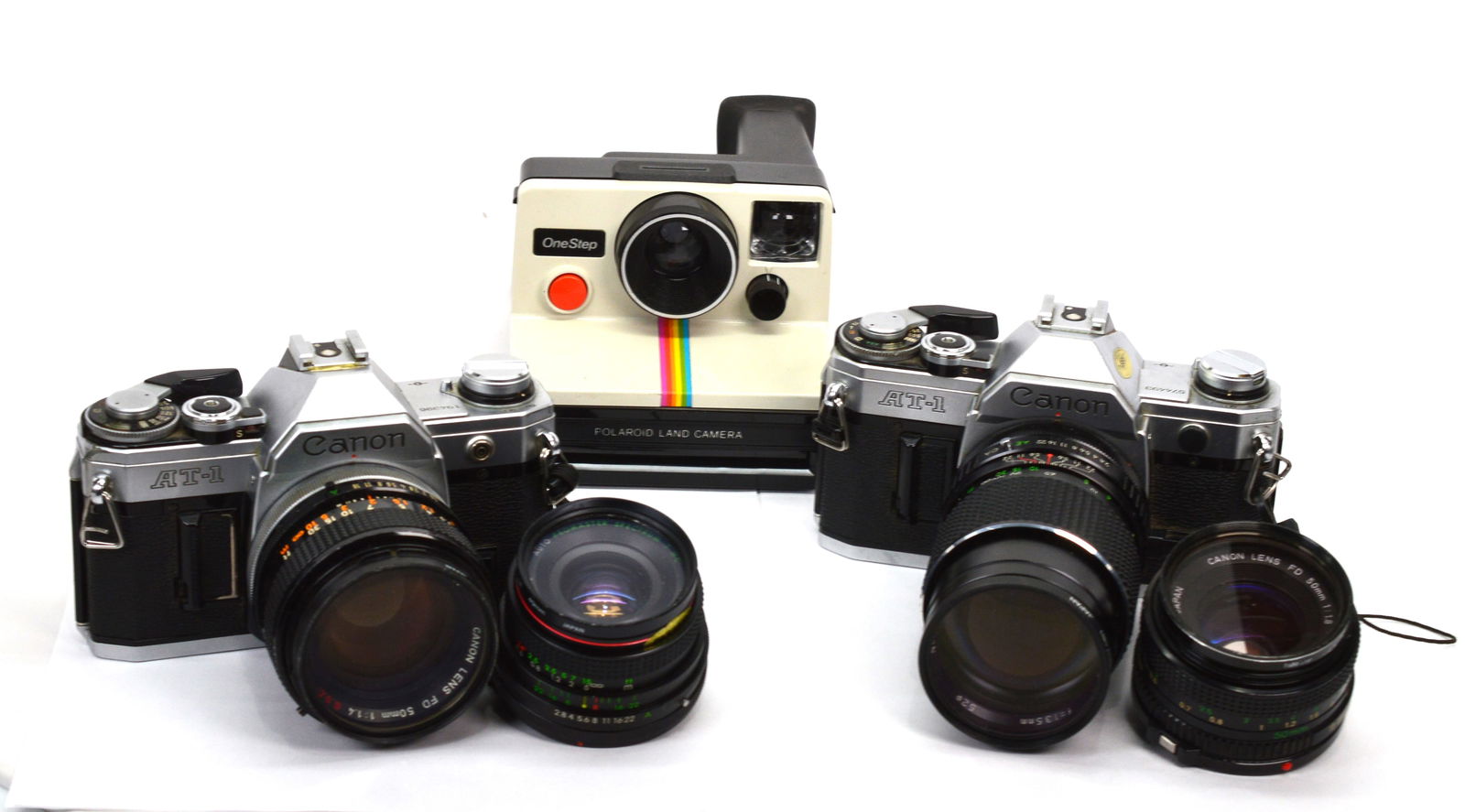 Canon Vintage 35MM Cameras Lenses &Polaroid OneStp (1 of 6)