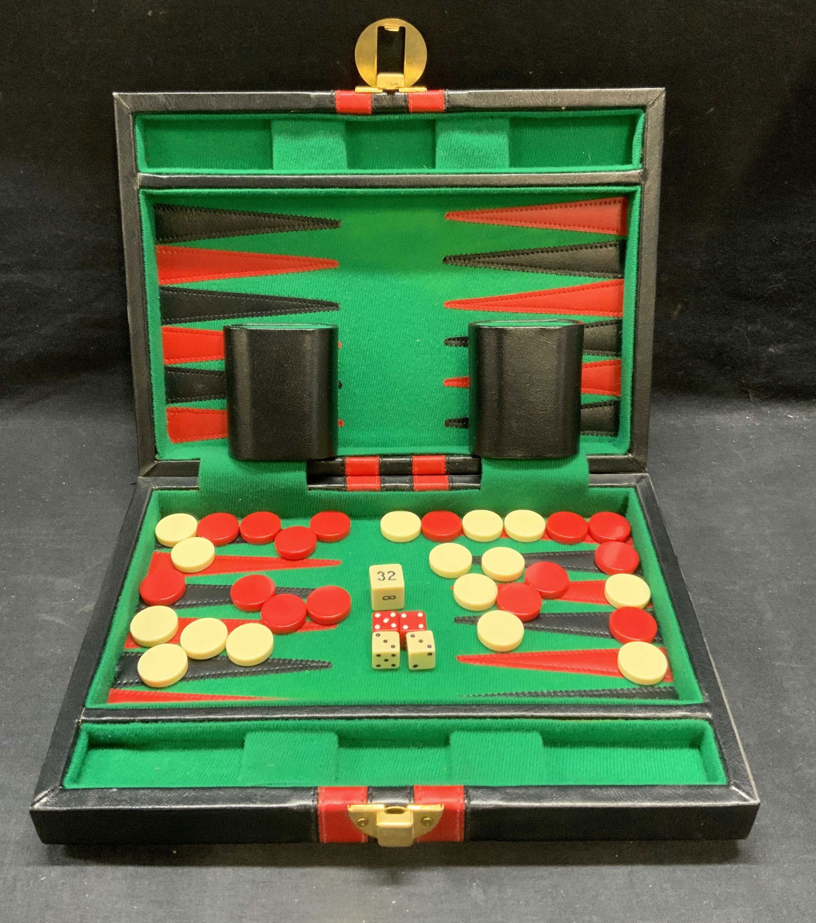 Black Leather Backgammon Game Box (1 of 7)