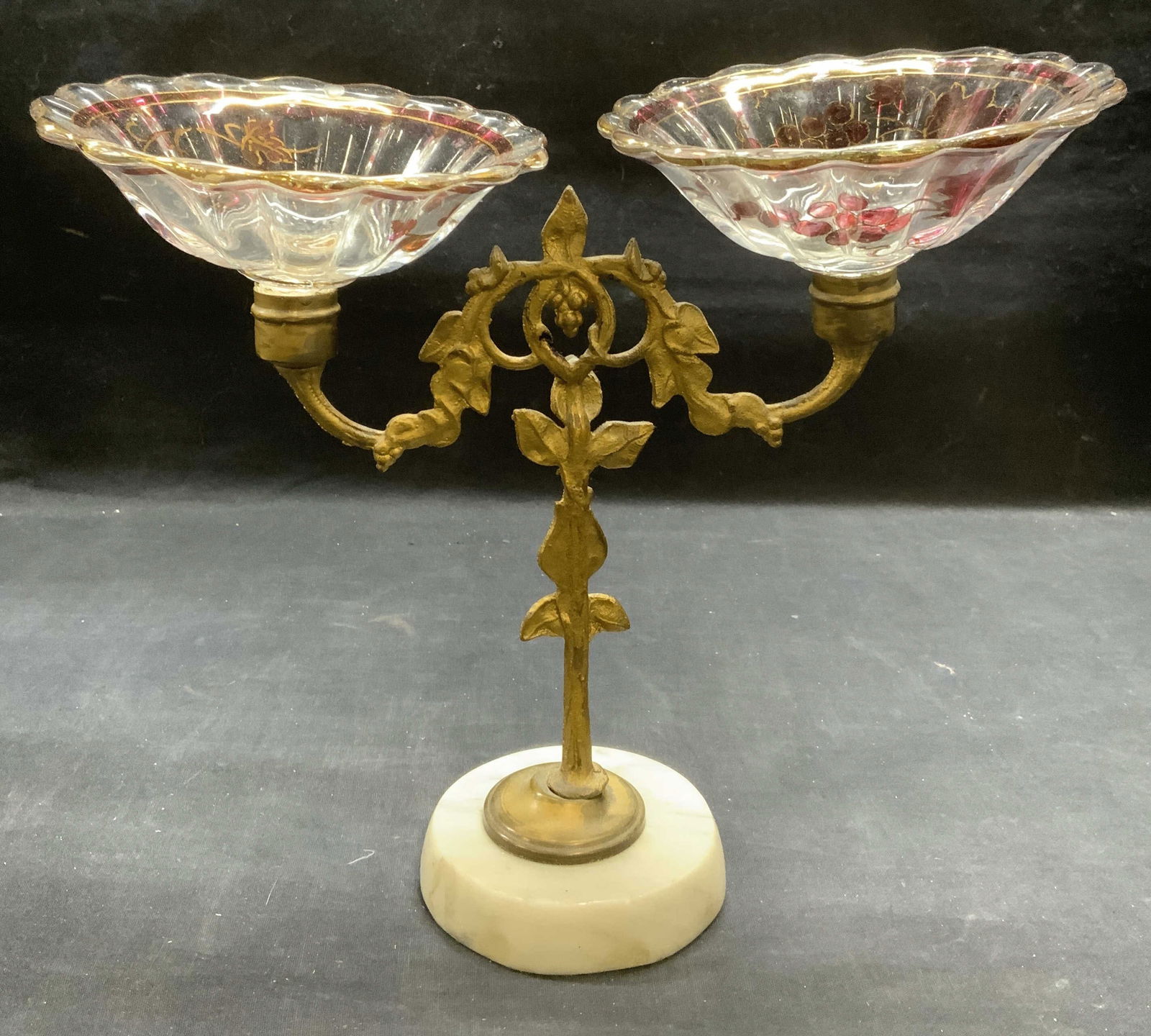 Vintage Gilt Glass & Marble Epergne (1 of 8)