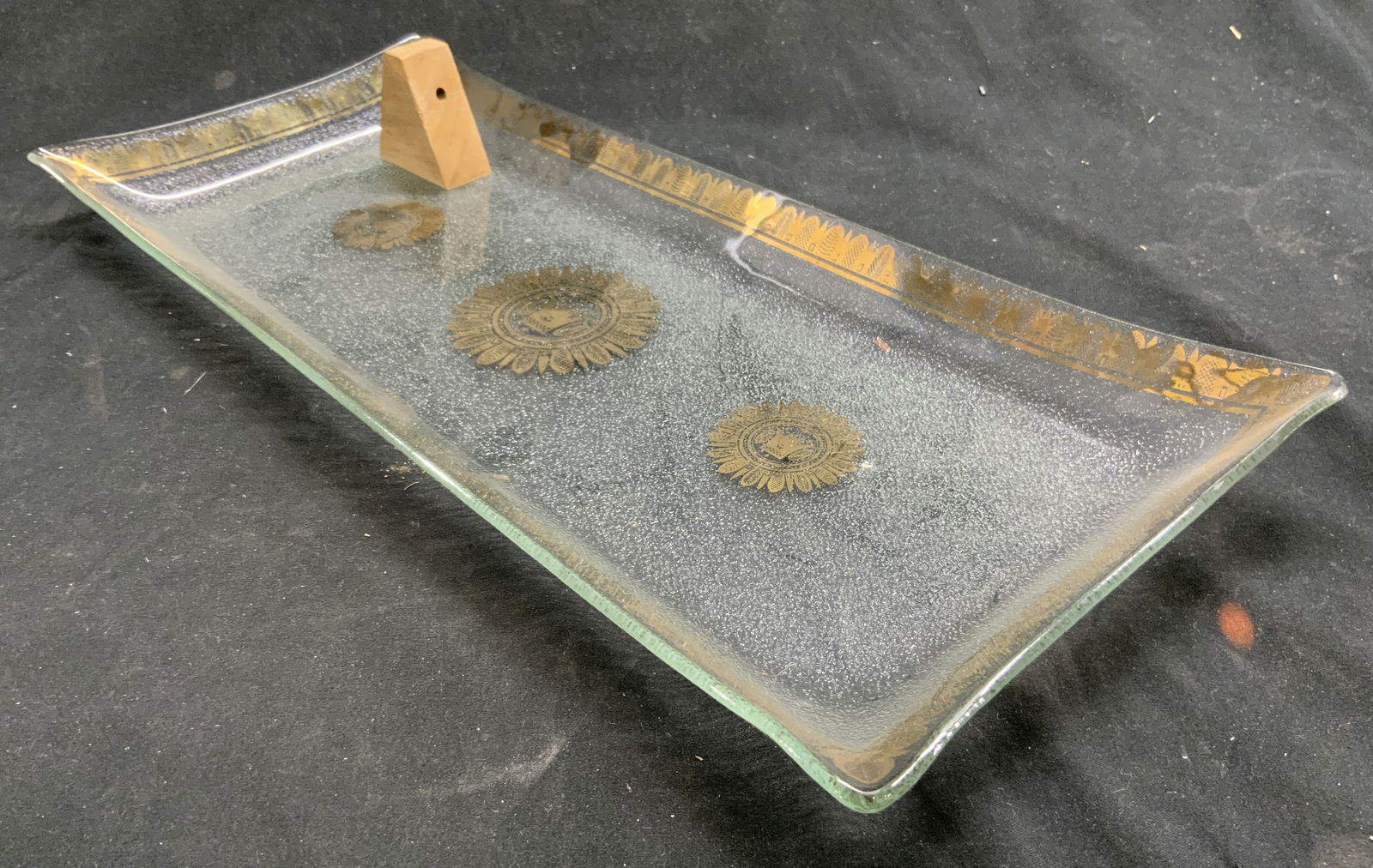 GEORGES BRIARD Glass Tray W Gilt Detail (1 of 7)