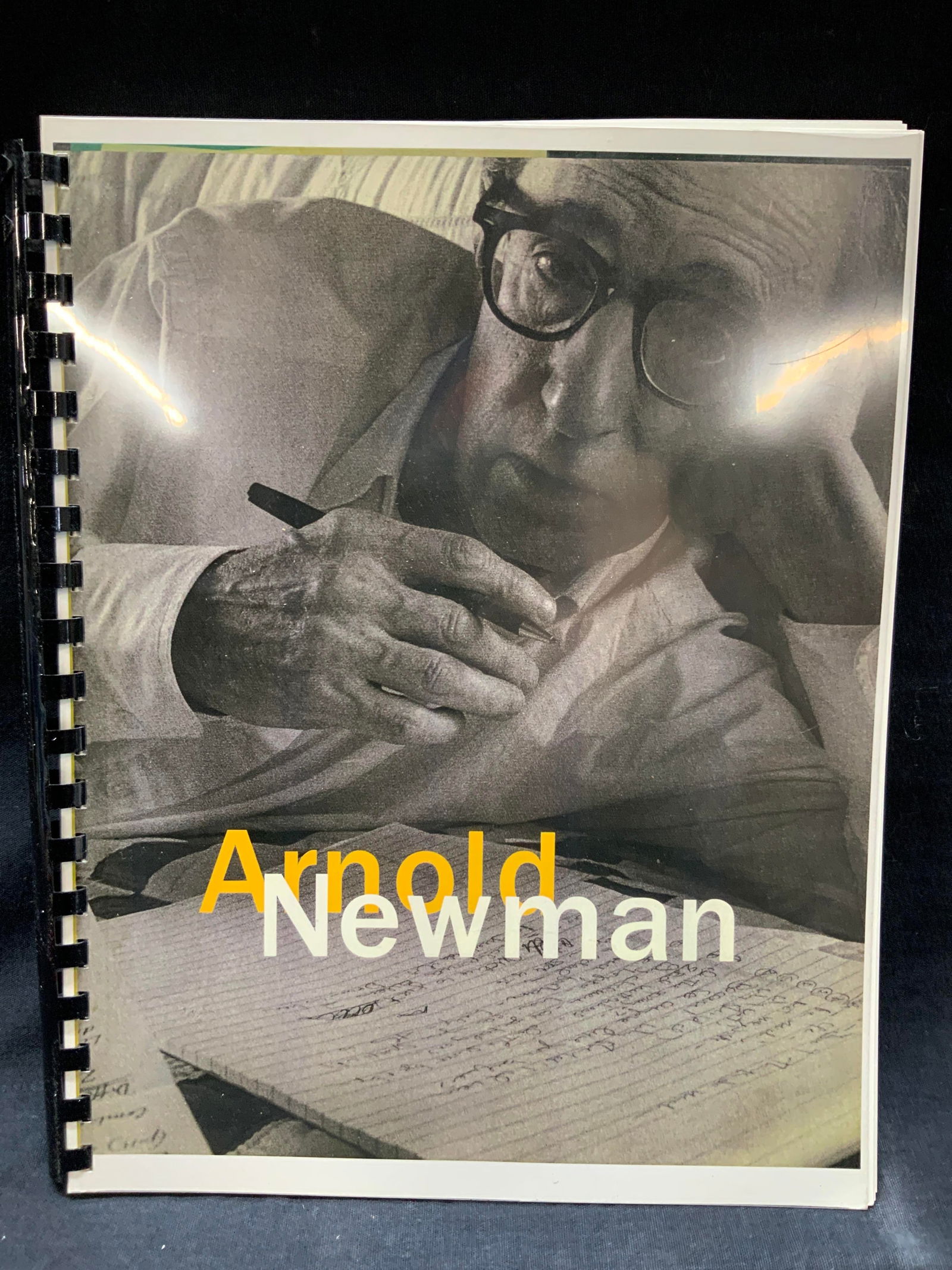 Arnold Newman Sgd Illust. Essay Book: Titled Arnold Newman, spiral bound essay book with illustrations, Author Philip Brookman. Signed on title page possibly reads, For Al, who has kept me on my feet and working despite my (illegibly) all