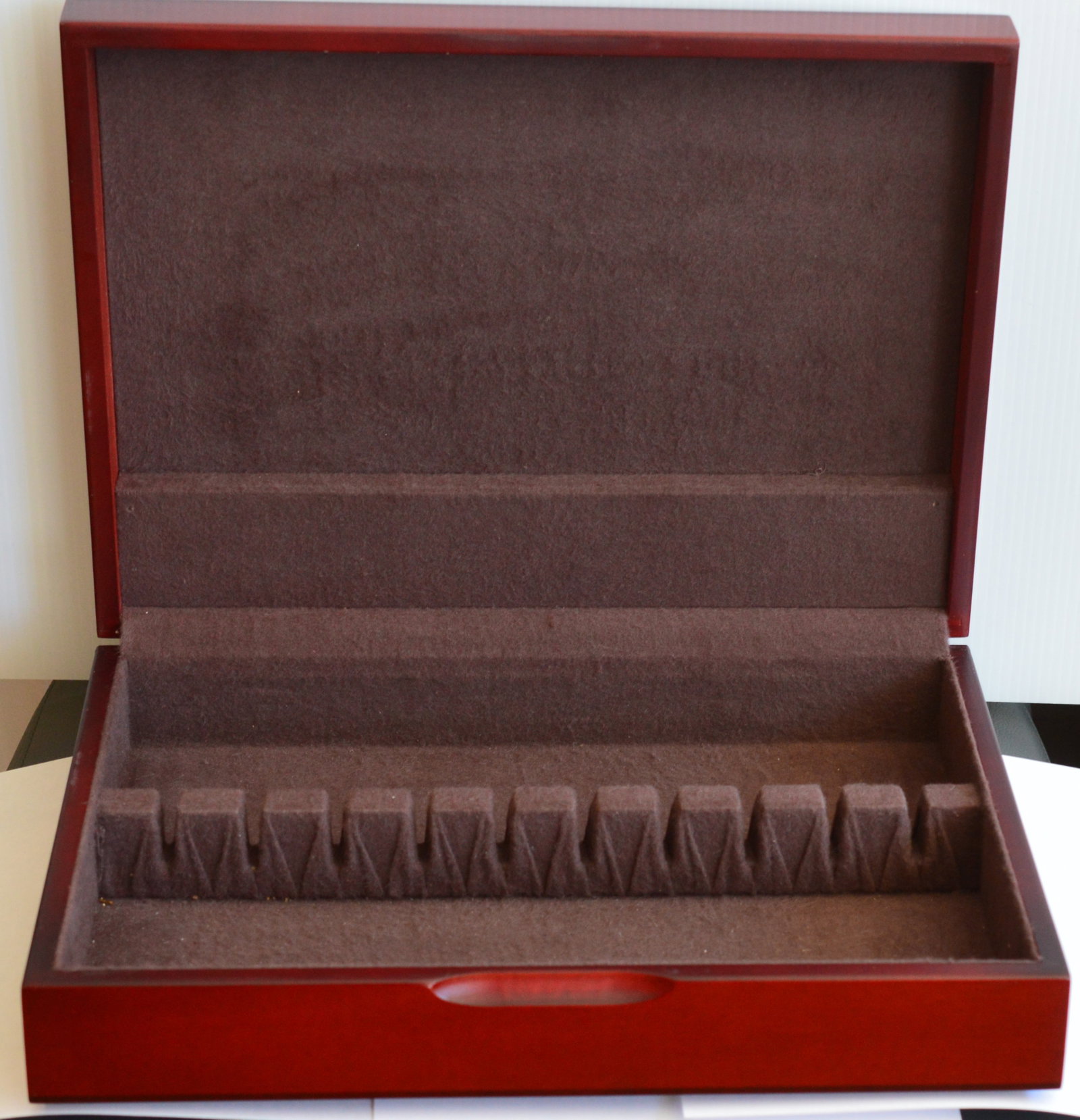 Red Mahogany Silverware Chest: Measures 14 3/4x10 3/4x3 NB BS#14