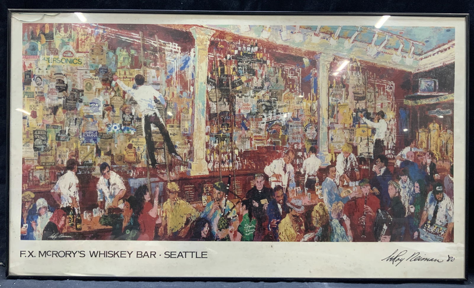 Leroy Neiman Whiskey Bar Lithograph 38in (1 of 10)