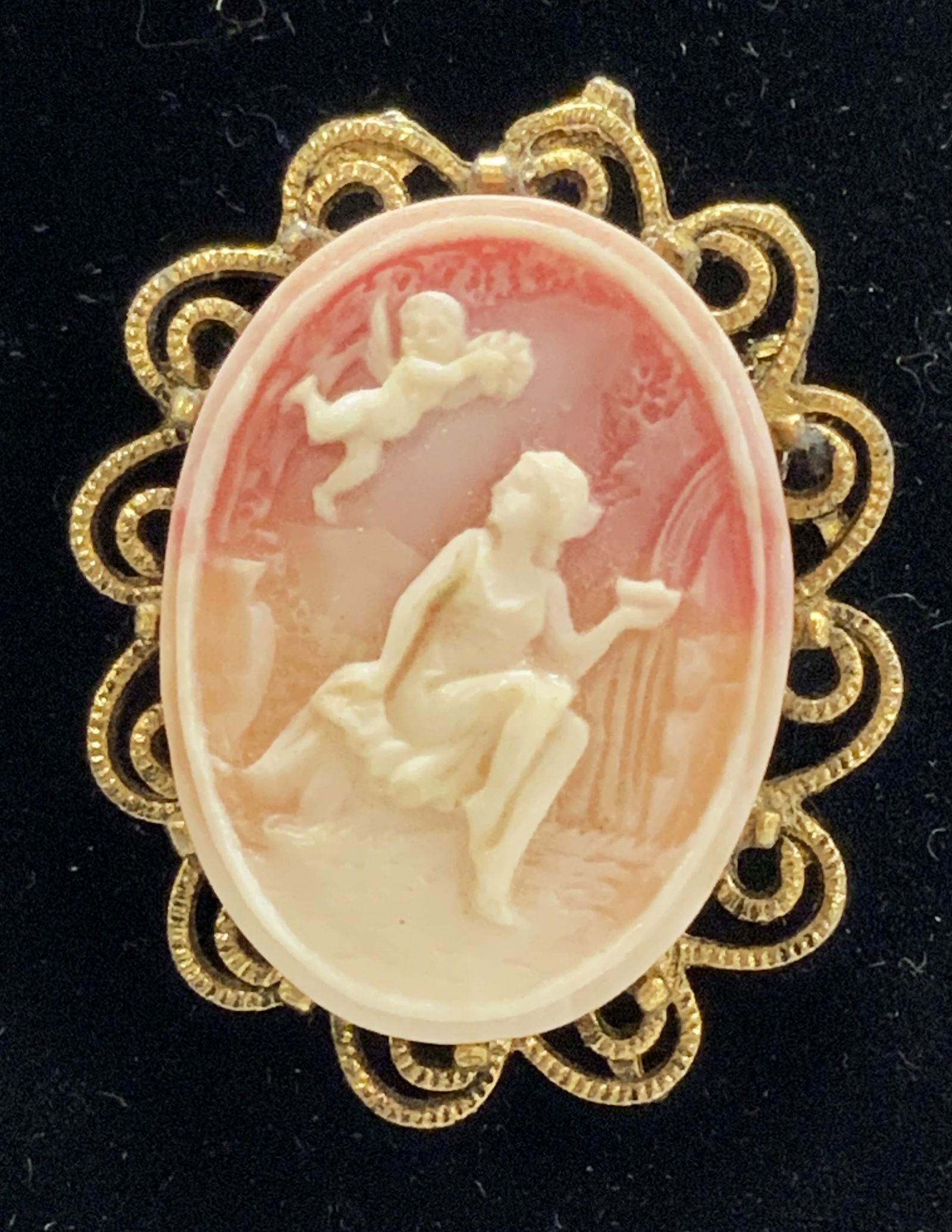 Cherub & Maiden Vintage Cameo Style Brooch (1 of 6)