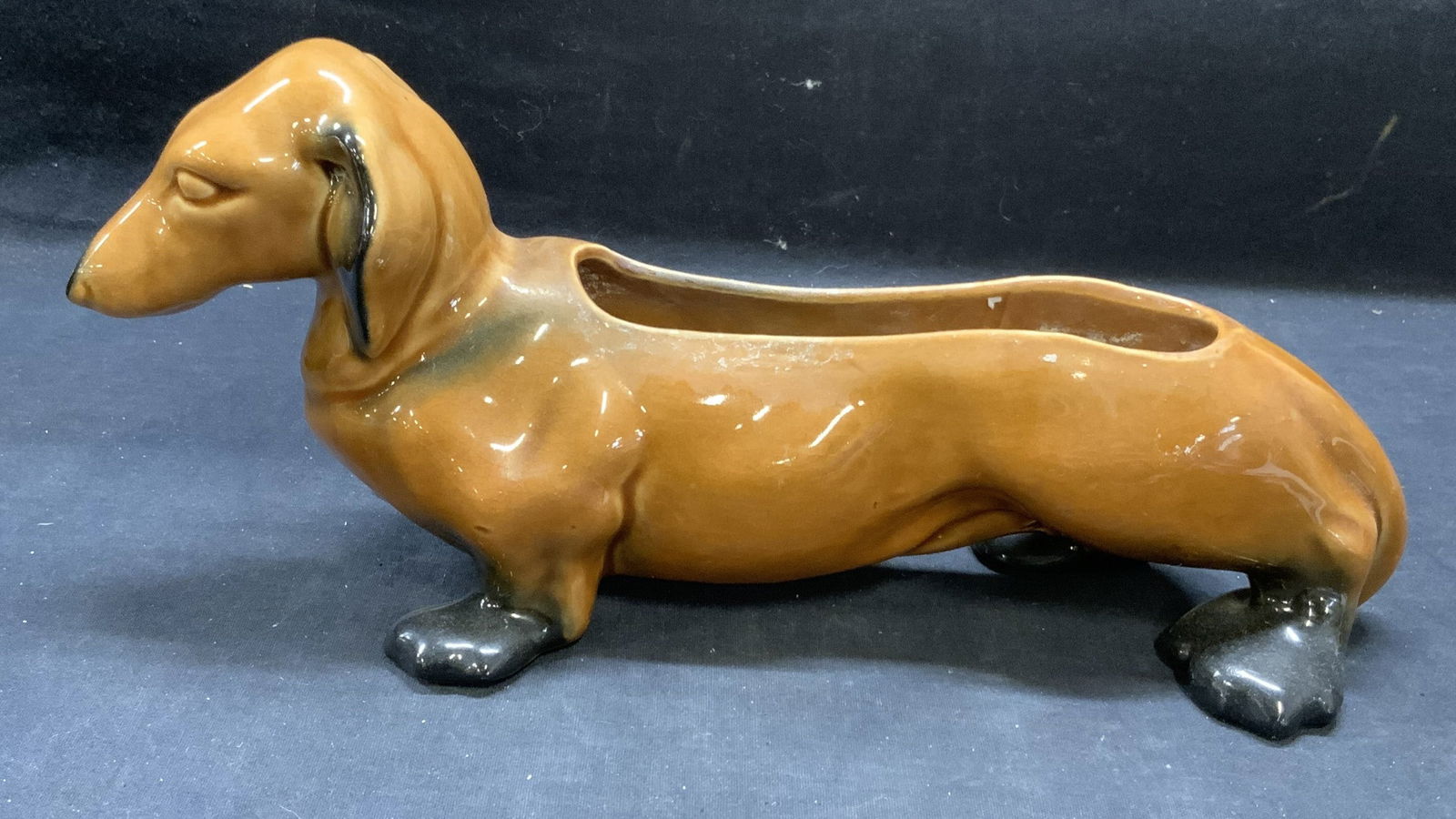 Vintage Ceramic Dachshund Dog Planter Vessel (1 of 6)