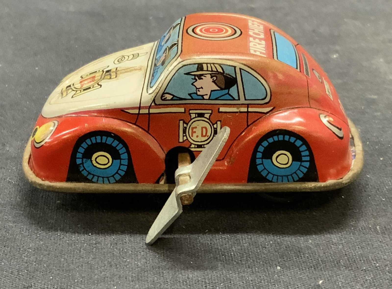 Vintage Fire Chief Wind Up Toy Car (1 of 6)