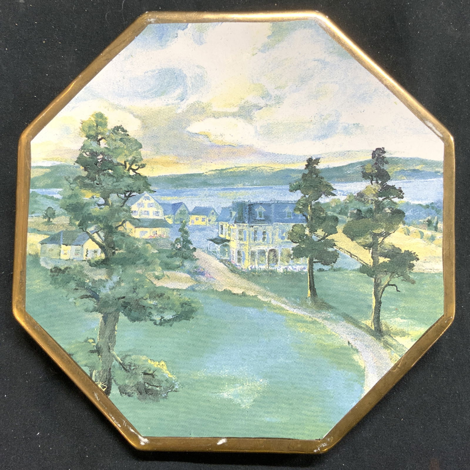 MACKENZIE CHILDS Vntg Ceramic Landscape Trivet (1 of 6)
